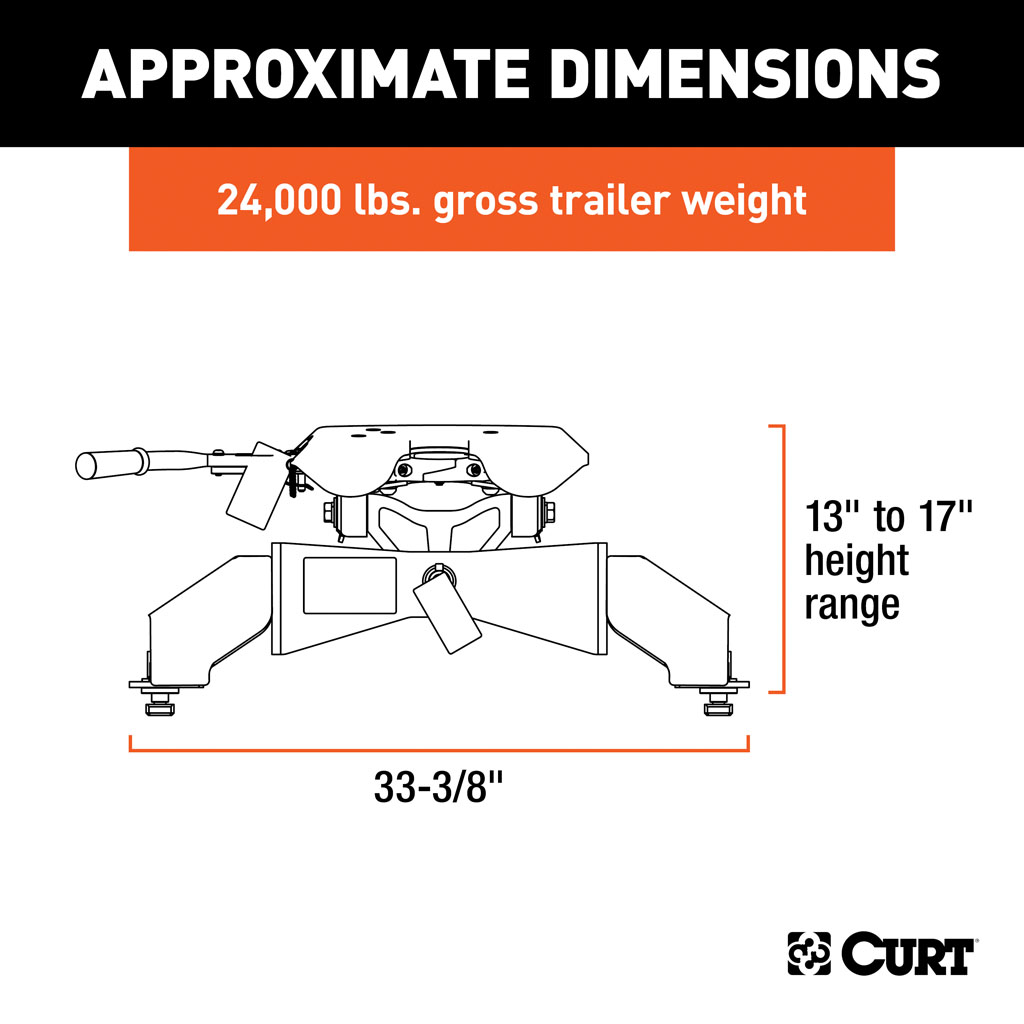 CURT A25 5th Wheel Hitch with Ford Puck System Legs #16036