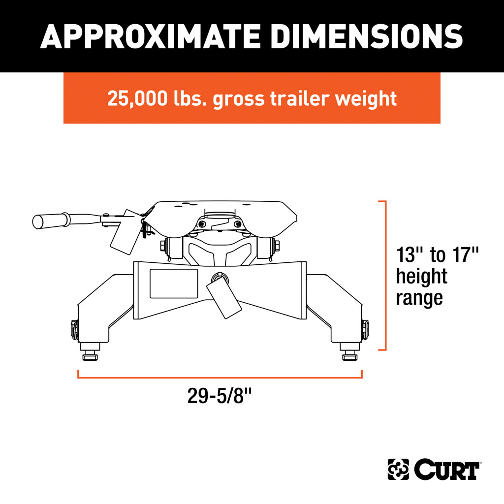 CURT A25 5th Wheel Hitch with GM Puck System Legs #16066