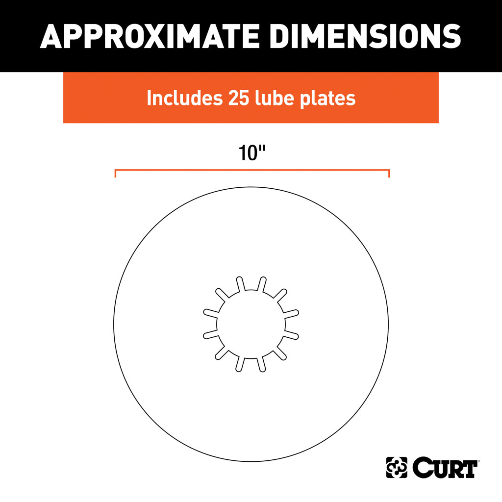 CURT 10" 5th Wheel Lube Plates (25-Pack) #16721025