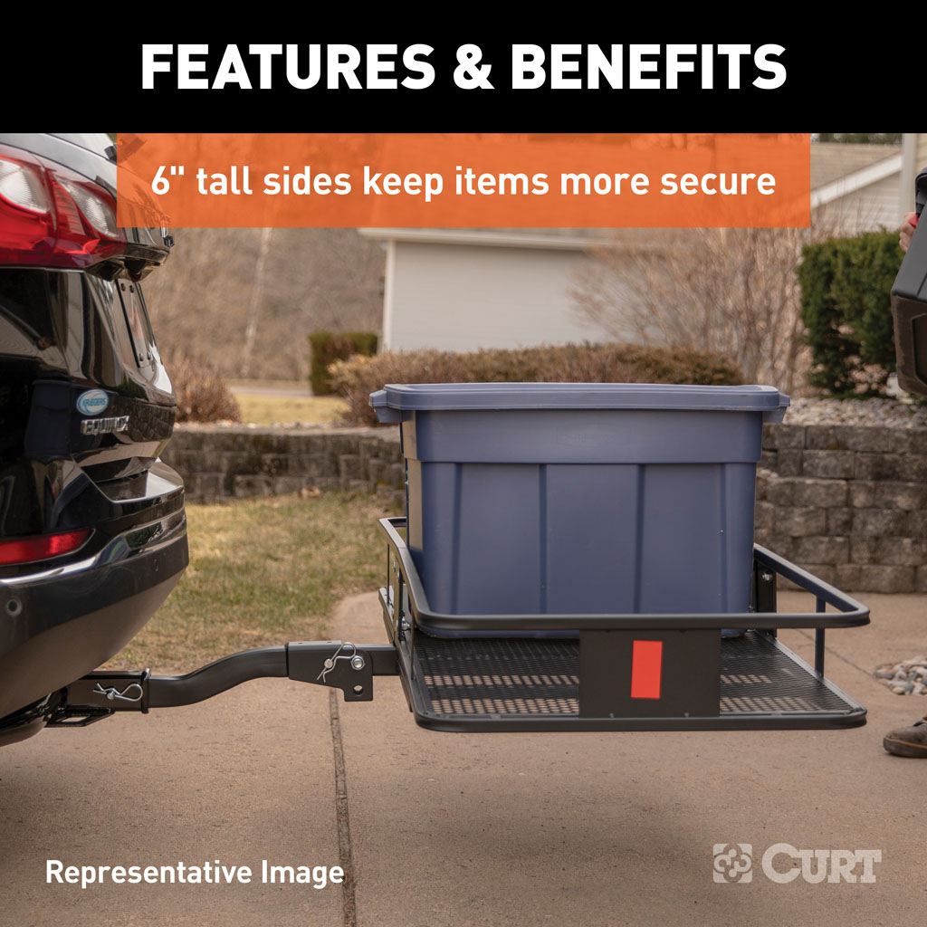 CURT 60 x 24 Basket Style Cargo Carrier Fixed 2 Shank 18152