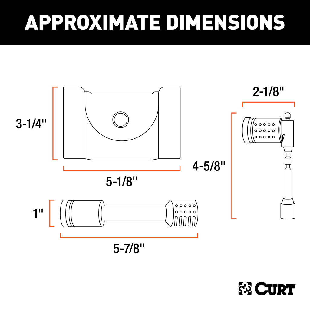 CURT Hitch & Coupler Lock Set (2" Receiver, 1/2" to 2-1/2" Latch, 2" & 2-1/2" Lip) #23088