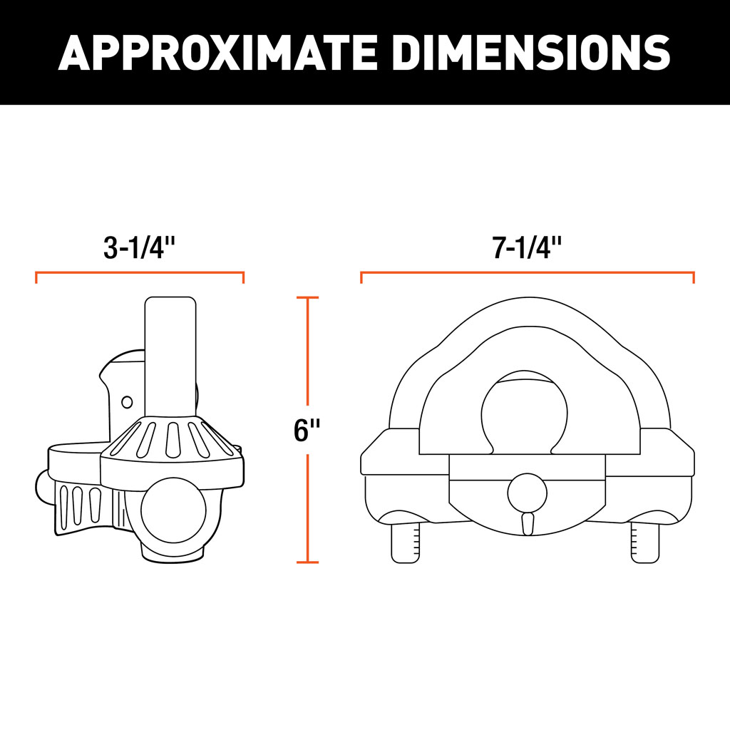 CURT Universal Trailer Coupler Lock (Hammer-Tone Epoxy) #23659