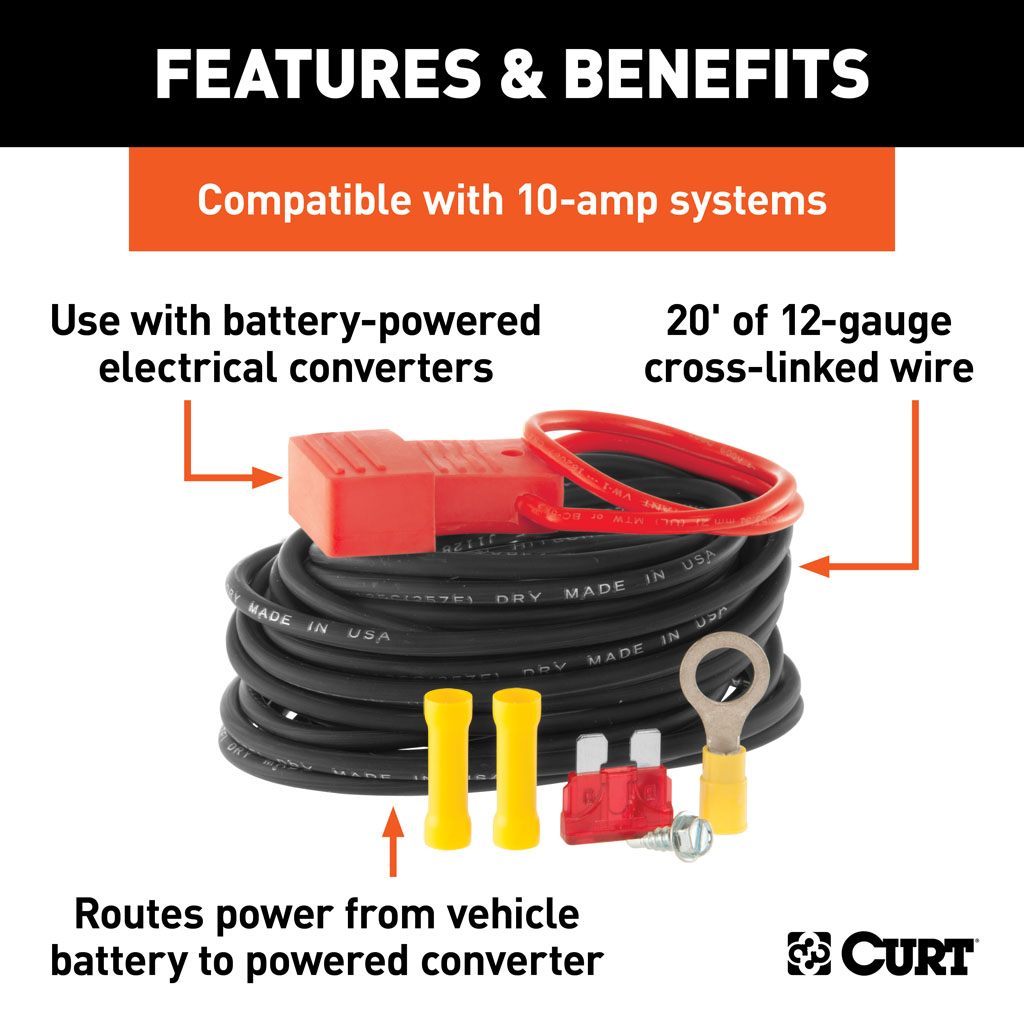 CURT Powered Converter Wiring Kit (10 Amps) #55151