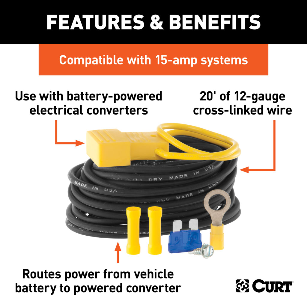 CURT Powered Converter Wiring Kit (15 Amps) #55152