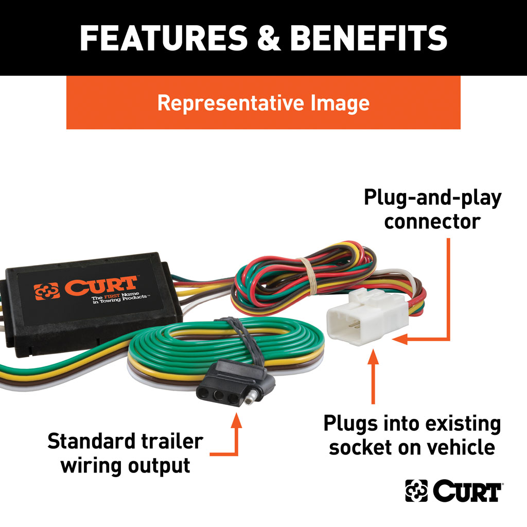 CURT Custom Wiring Connector (4-Way Flat Output) #55331