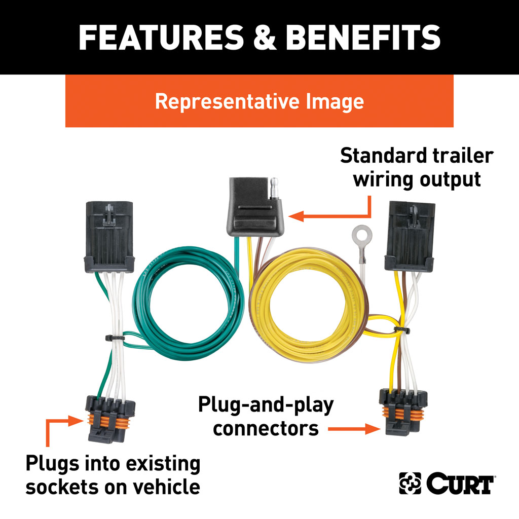 CURT Custom Wiring Harness (4-Way Flat Output) #56009