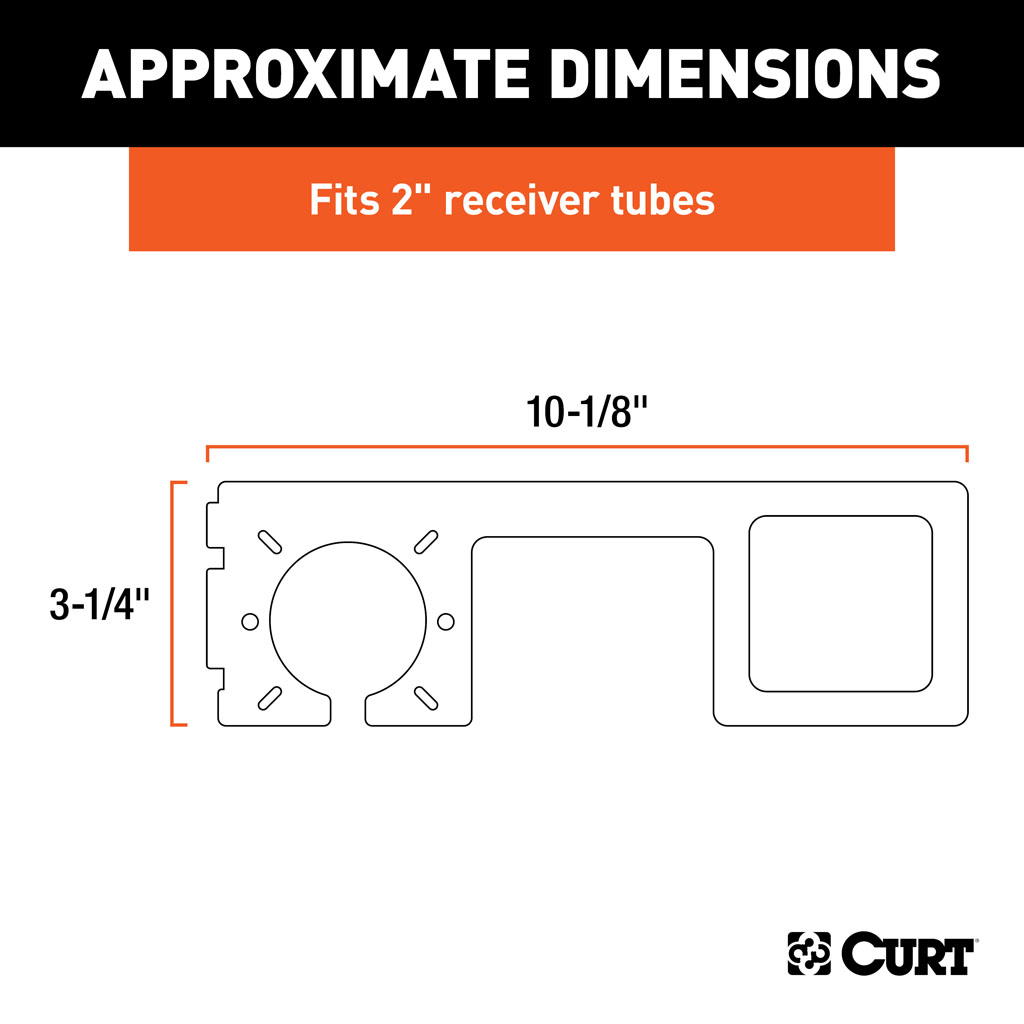 CURT Easy-Mount Brackets for 4 or 5-Flat & 6 or 7-Round (2" Receiver, 10-Pack) #58000010