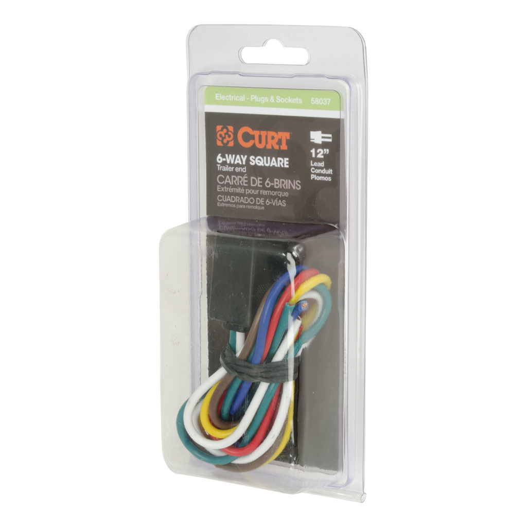 CURT 6-Way Square Connector Plug #58037