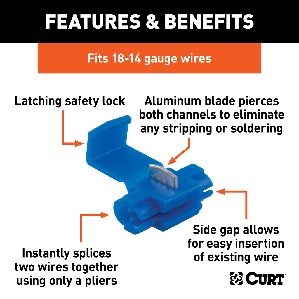 CURT Snap Lock Tap Connectors (18-14 Wire Gauge, 100-Pack) #58280