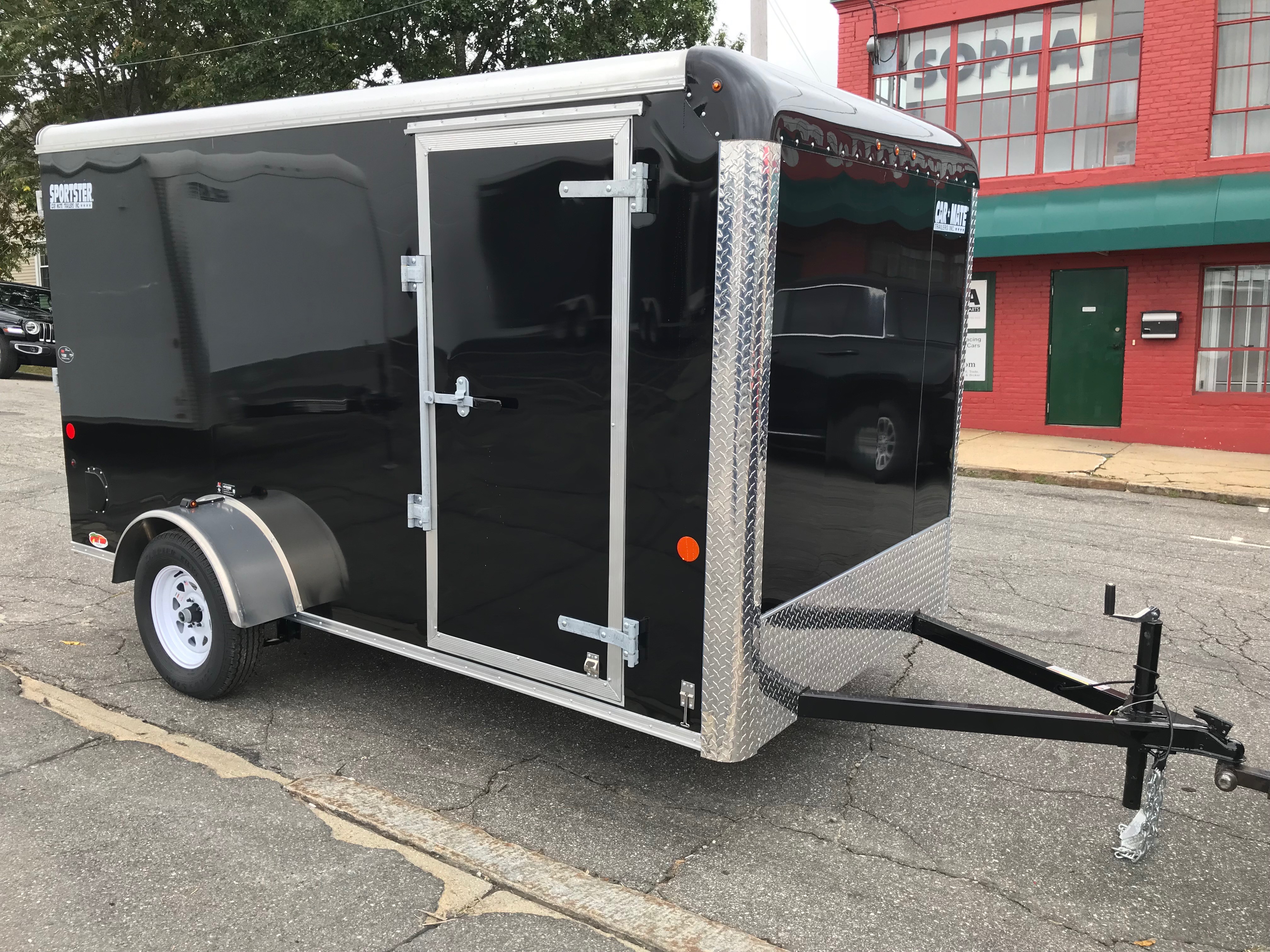 Enclosed Cargo Trailer 6'x12' Black RAMP Car Mate