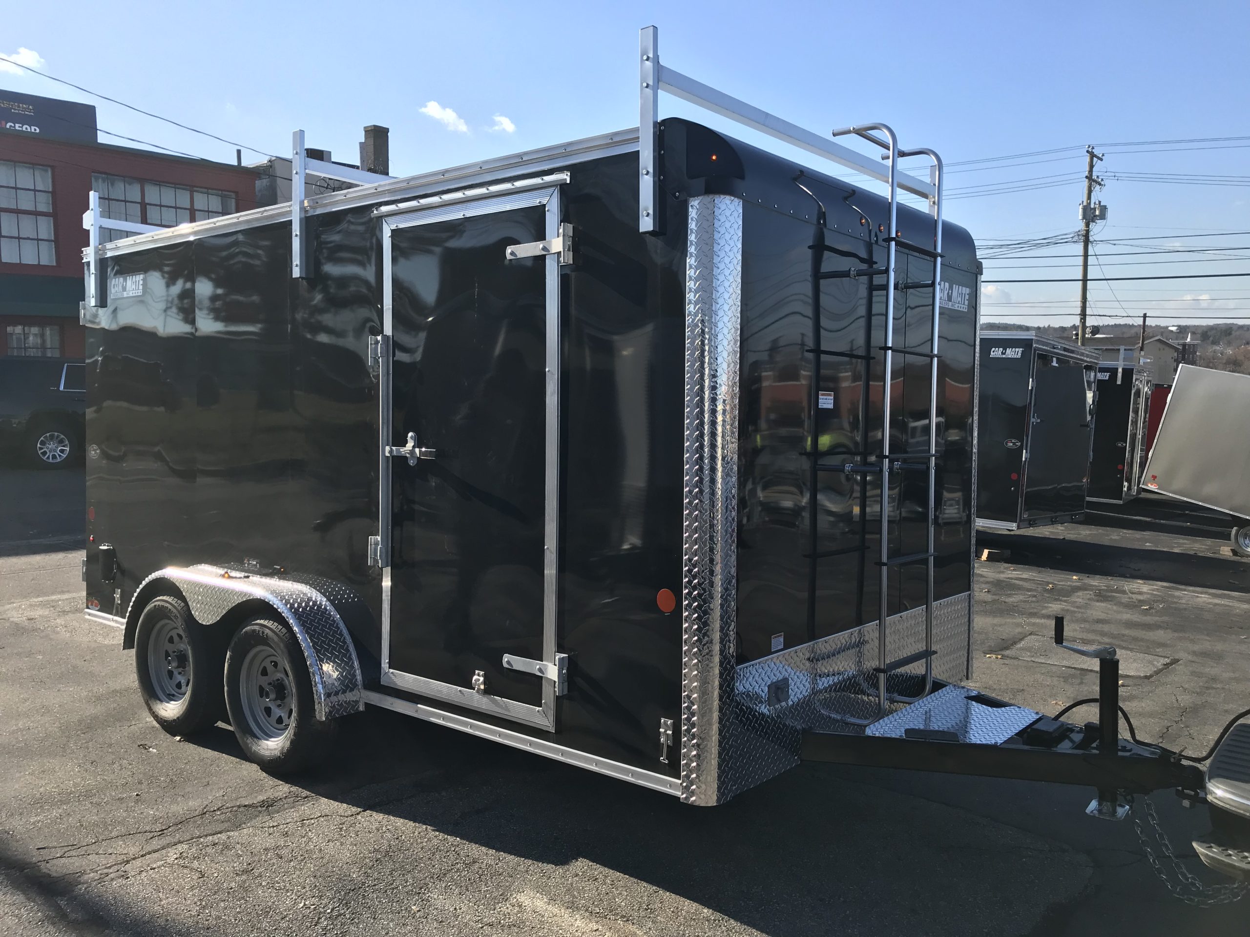 Car Mate Enclosed Contractor Trailer 7'x14' BLK BARN 7000 GVWR 6" Extra Height