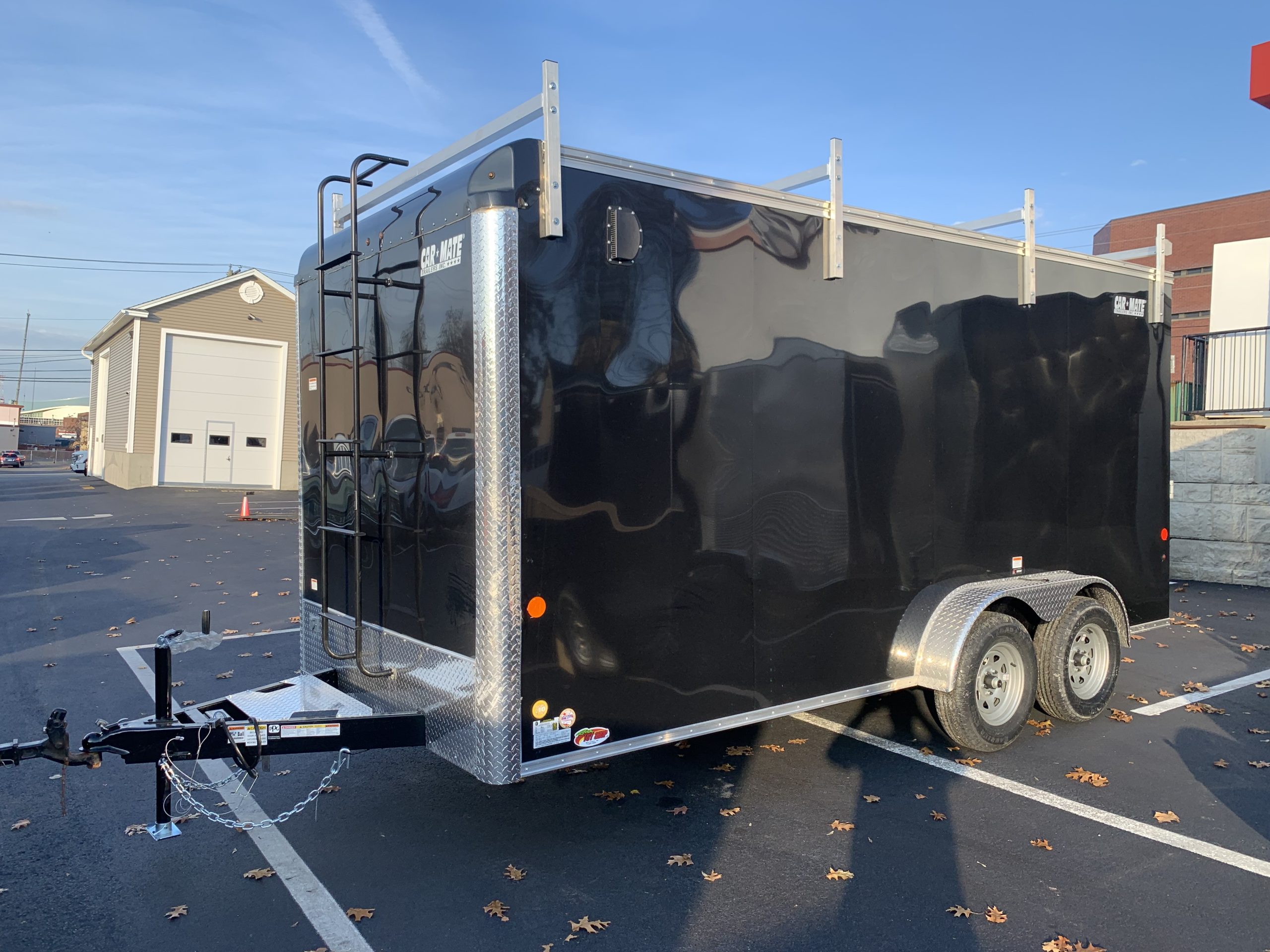 Enclosed Contractor Trailer 7'x16' BLACK RAMP Car Mate Trailer