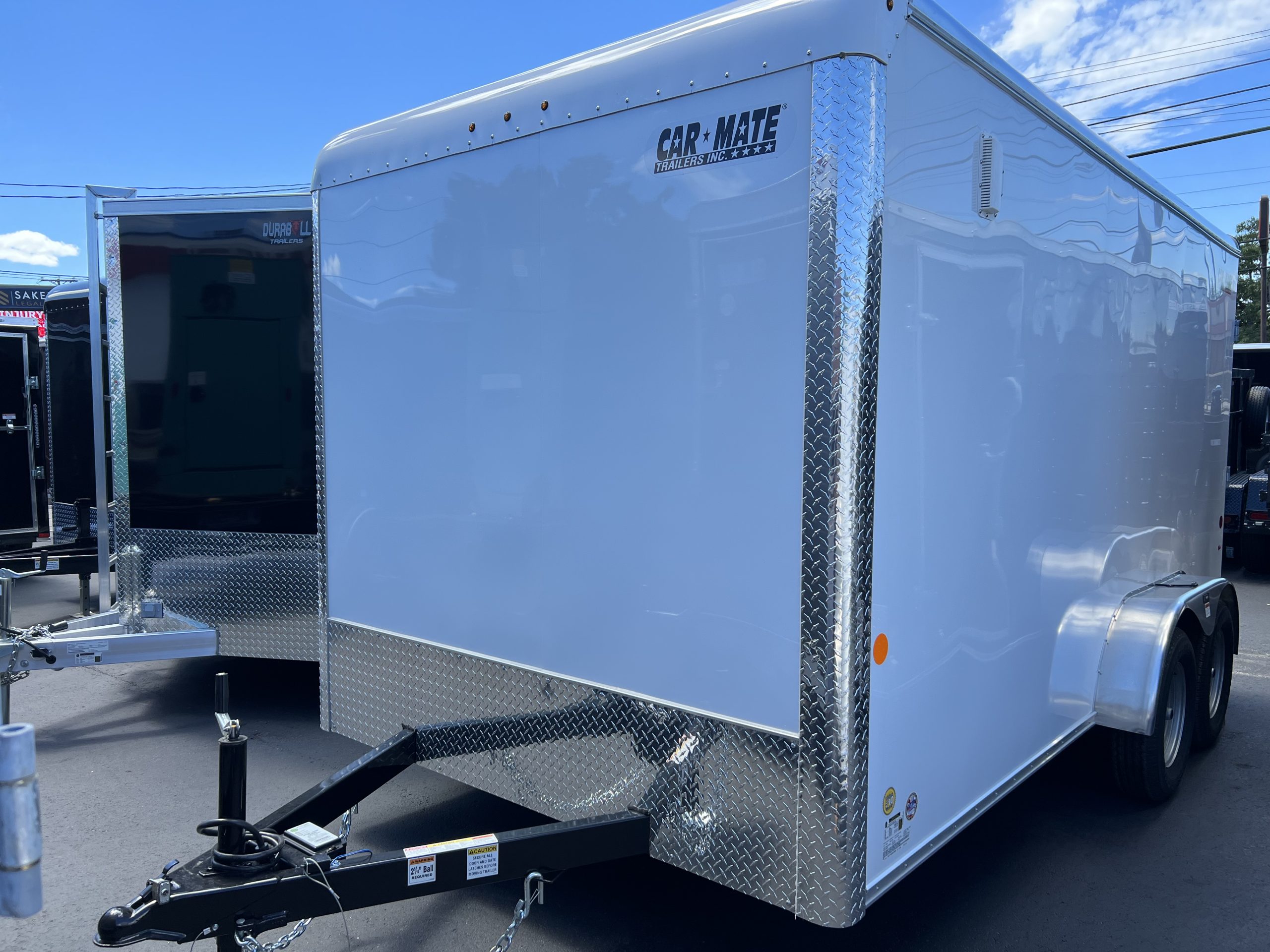 Enclosed Cargo Trailer 7'x14' WHITE RAMP Car Mate Custom Cargo