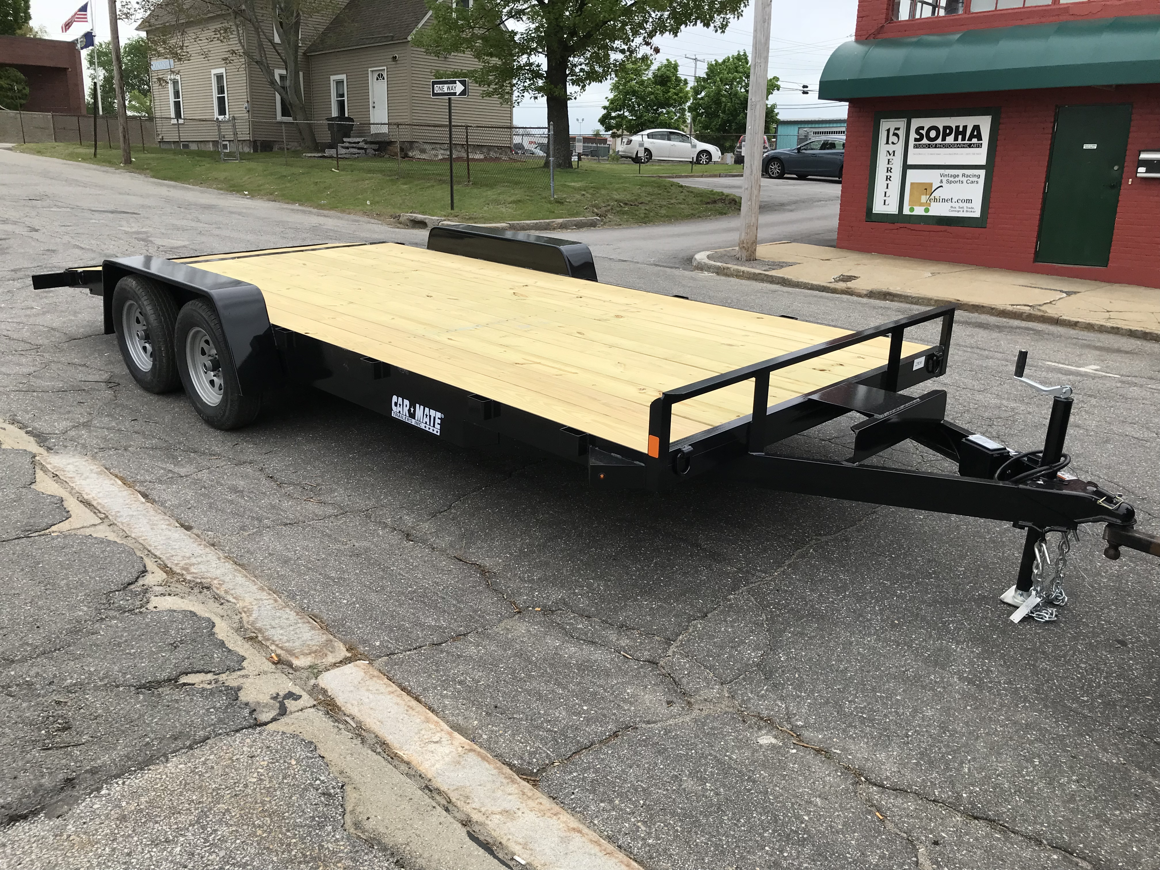 Open Car Hauler 82"x18' BLACK Car Mate Trailer 7k GVWR