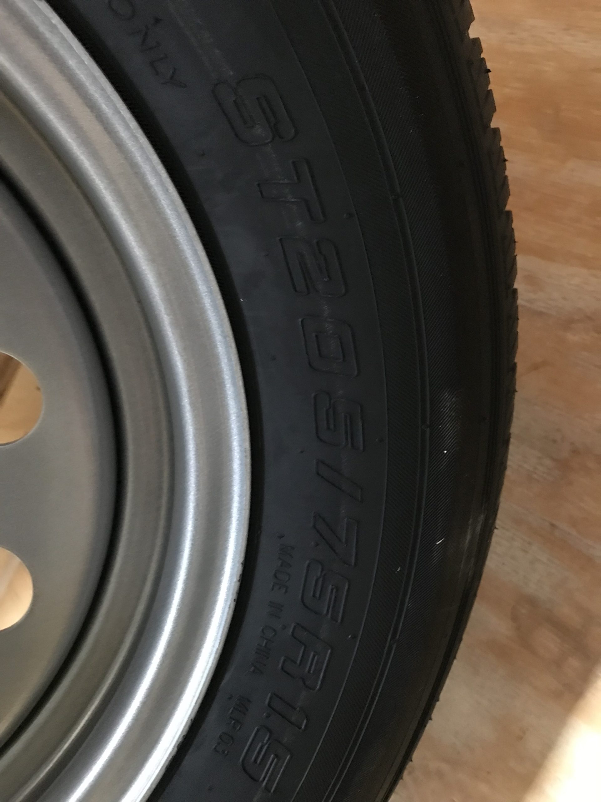 ST205/75R15 Radial Tire with 15" Silver Mod Wheel 5 on 4-1/2 Load Range C