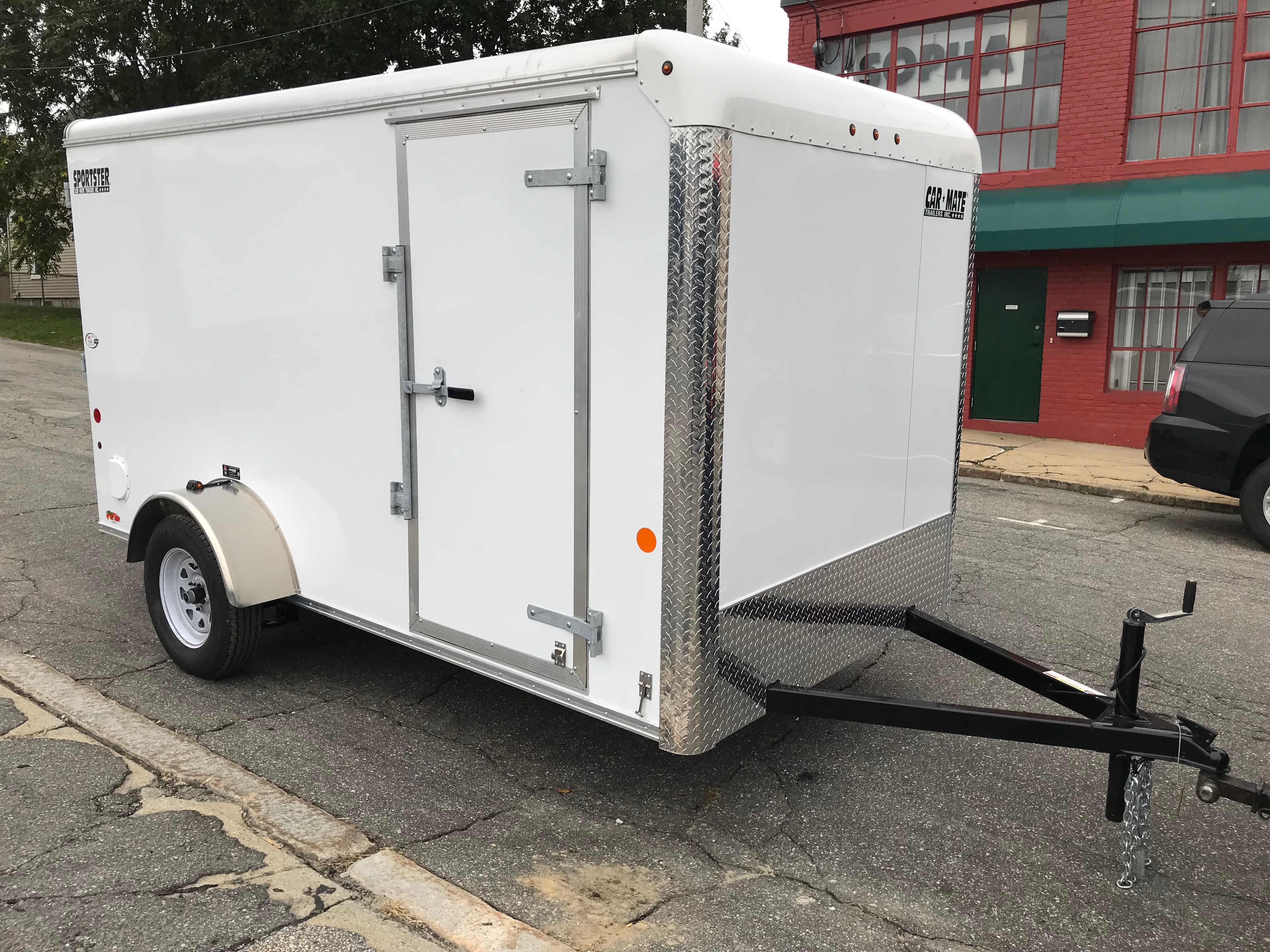 Enclosed Cargo Trailer 6 X12 White Ramp Car Mate Sportster