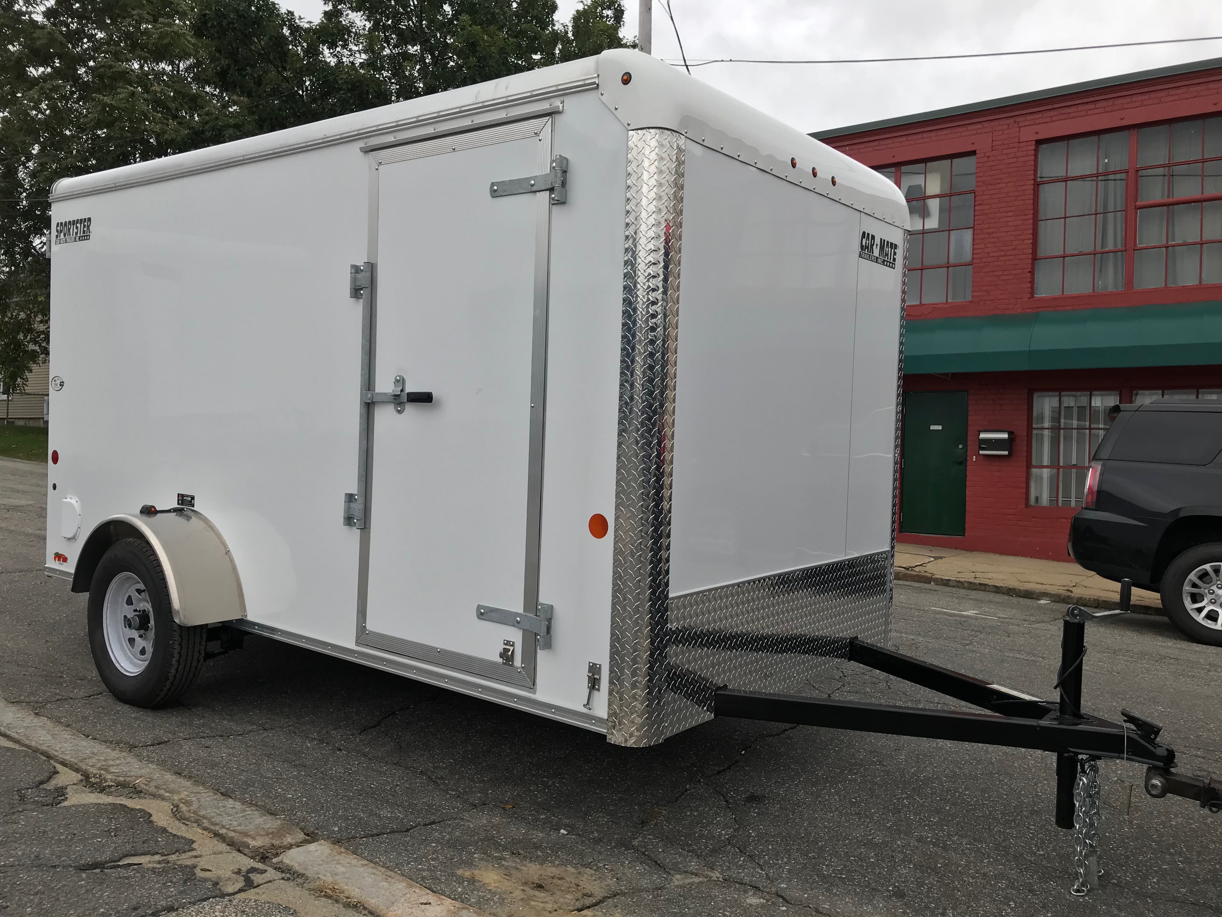 Enclosed Cargo Trailer 6'x12' WHITE RAMP Door 6'6" Interior Car Mate Sportster