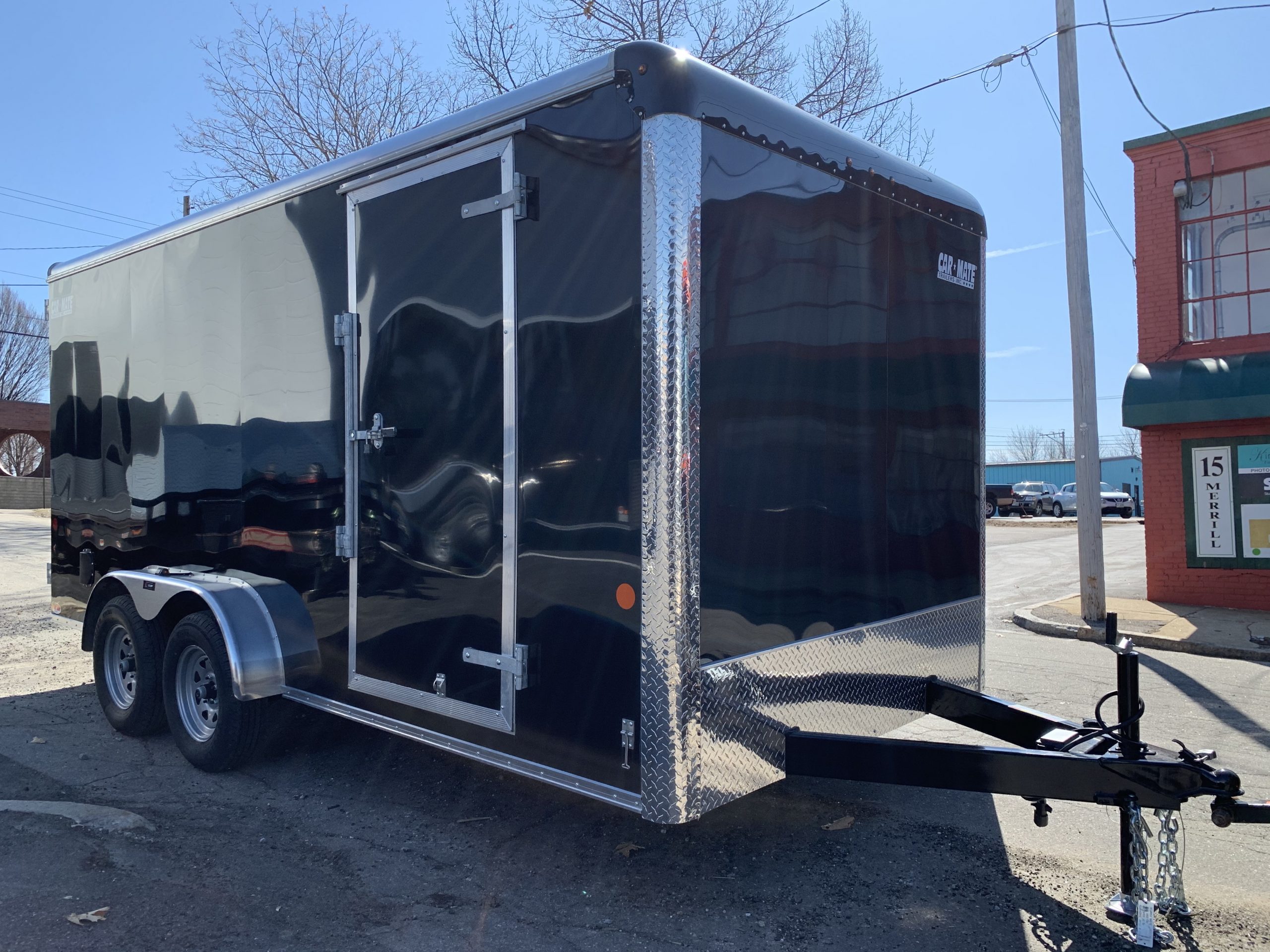 Enclosed Cargo Trailer 7 X16 Black Barn Car Mate Custom 6 Up Ron S Toy Shop