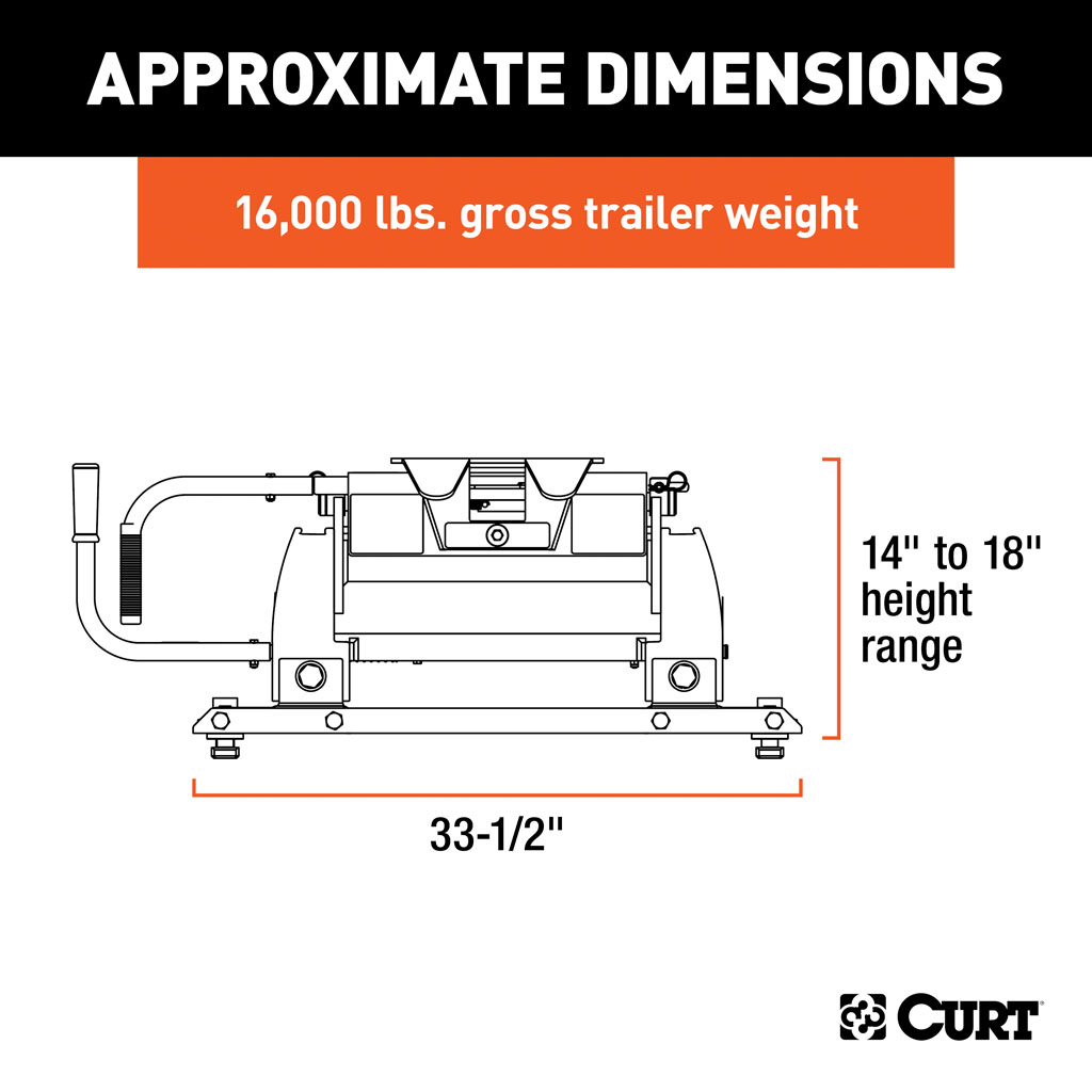 CURT E16 5th Wheel Hitch with Ford Puck System Roller #16674