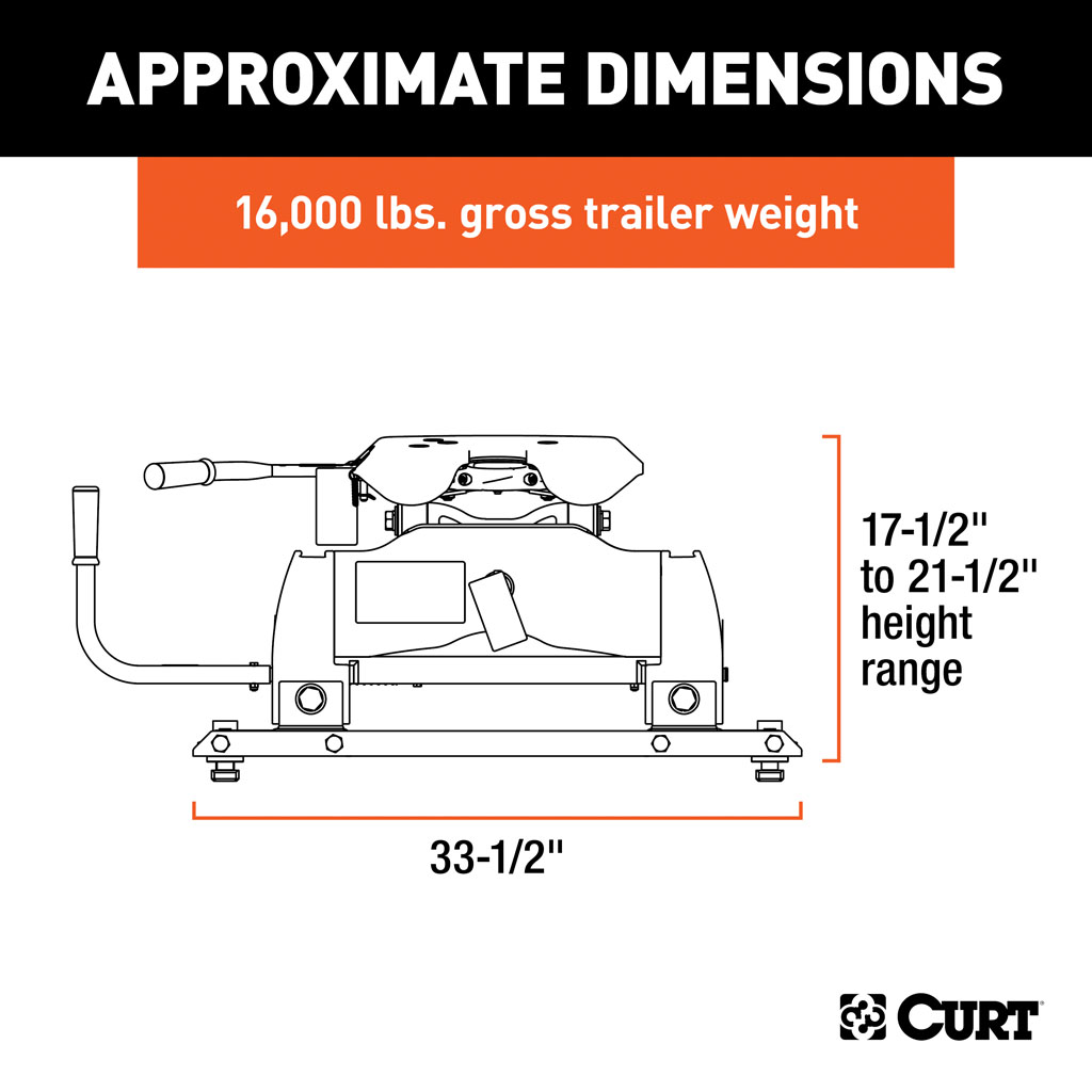 CURT A16 5th Wheel Hitch with Ford Puck System Roller #16675