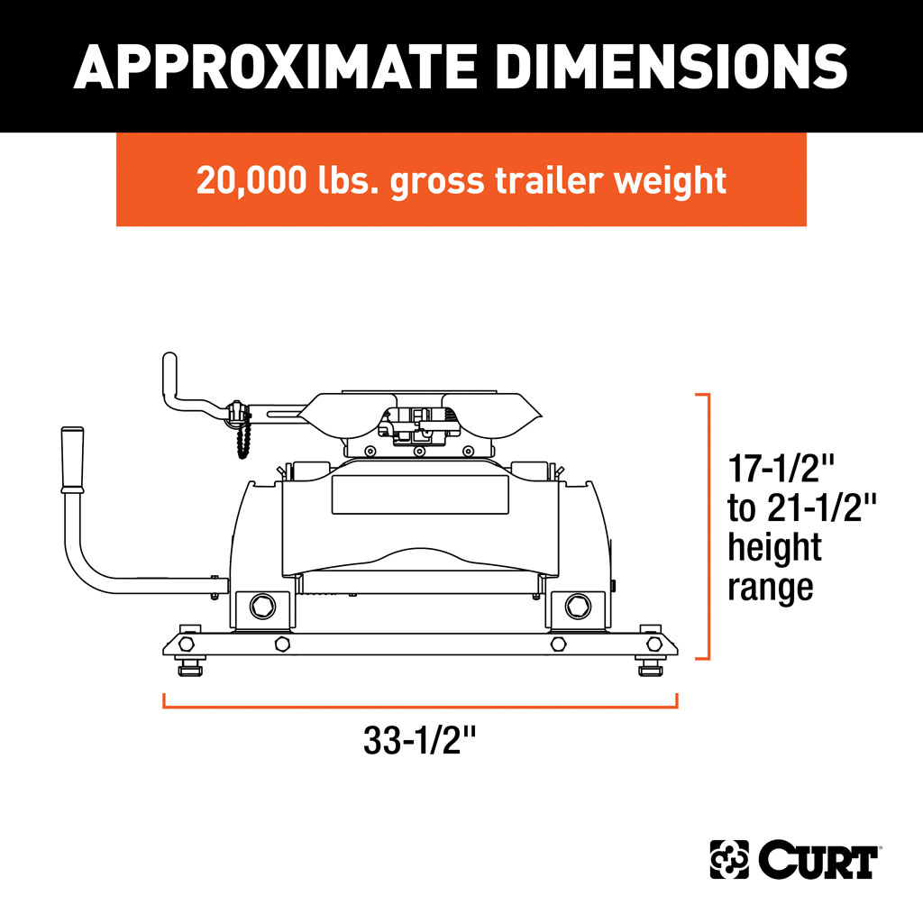 CURT Q20 5th Wheel Hitch with Ford Puck System Roller #16677