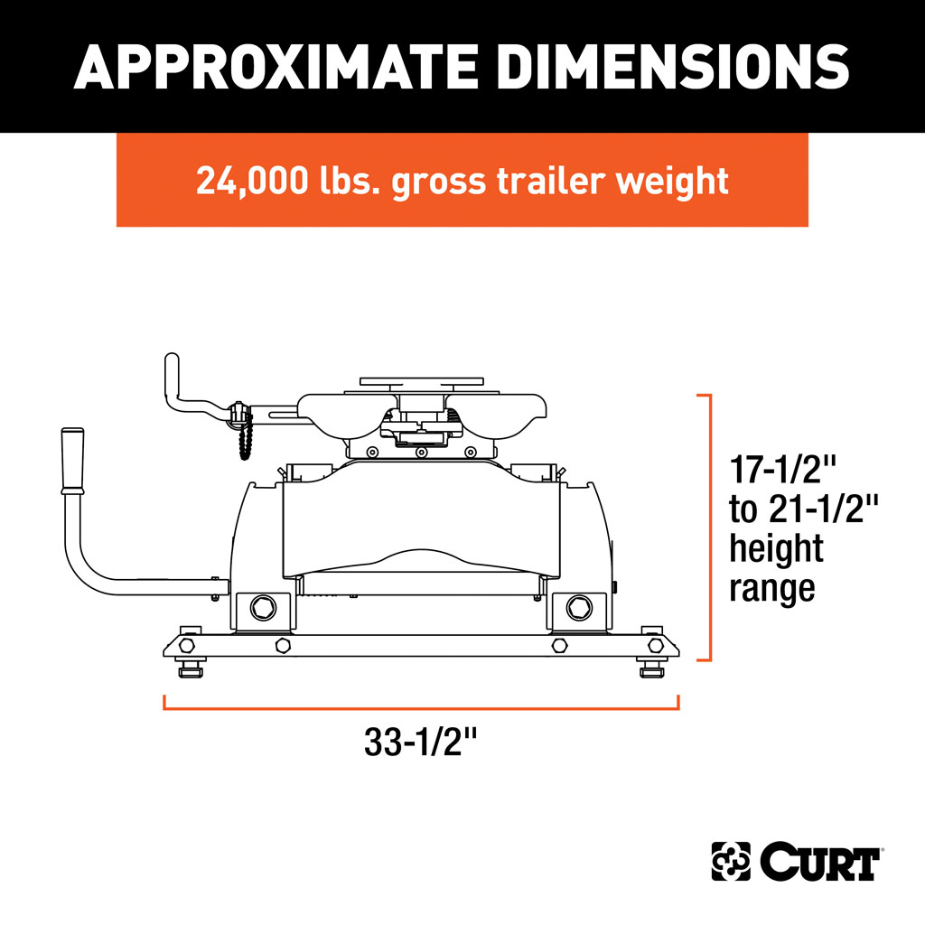 CURT Q24 5th Wheel Hitch with Ford Puck System Roller #16678