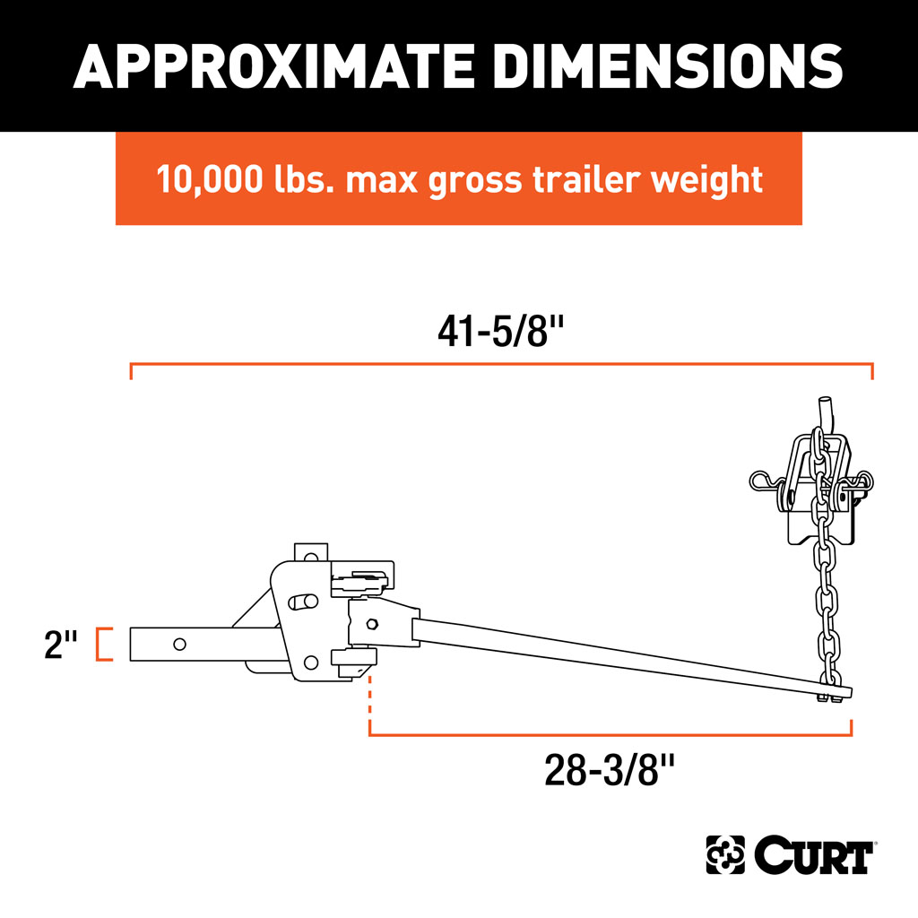 CURT Short Trunnion Bar Weight Distribution Hitches (8K - 10K lbs., 28-3/8" Bars) - 20-Pack #17332020