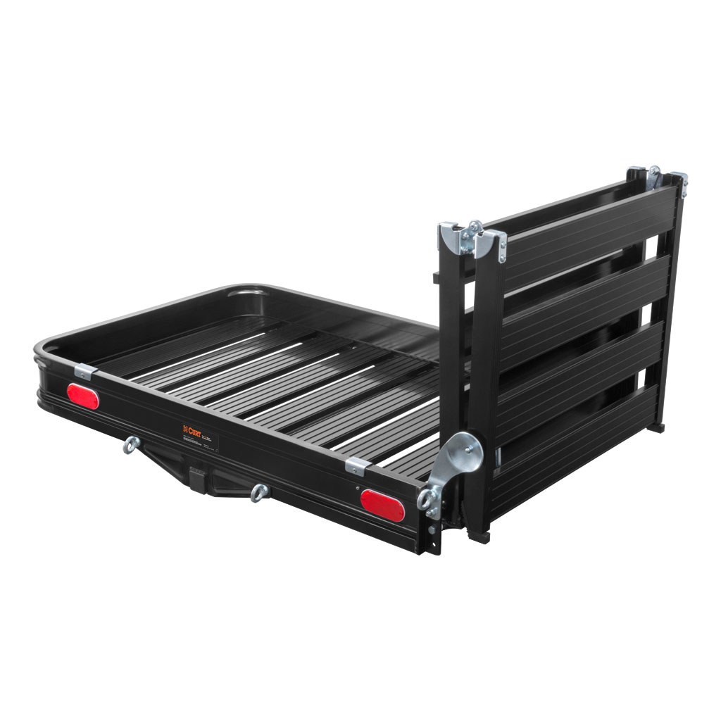 CURT 50" x 30-1/2" Aluminum Hitch Cargo Carrier with Ramp #18112