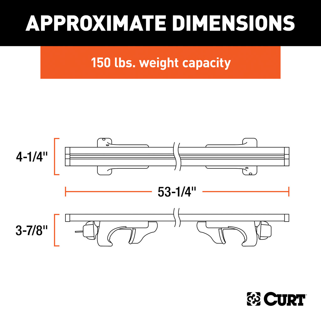 CURT 53-3/8" Aluminum Universal Roof Rack Crossbars #18118