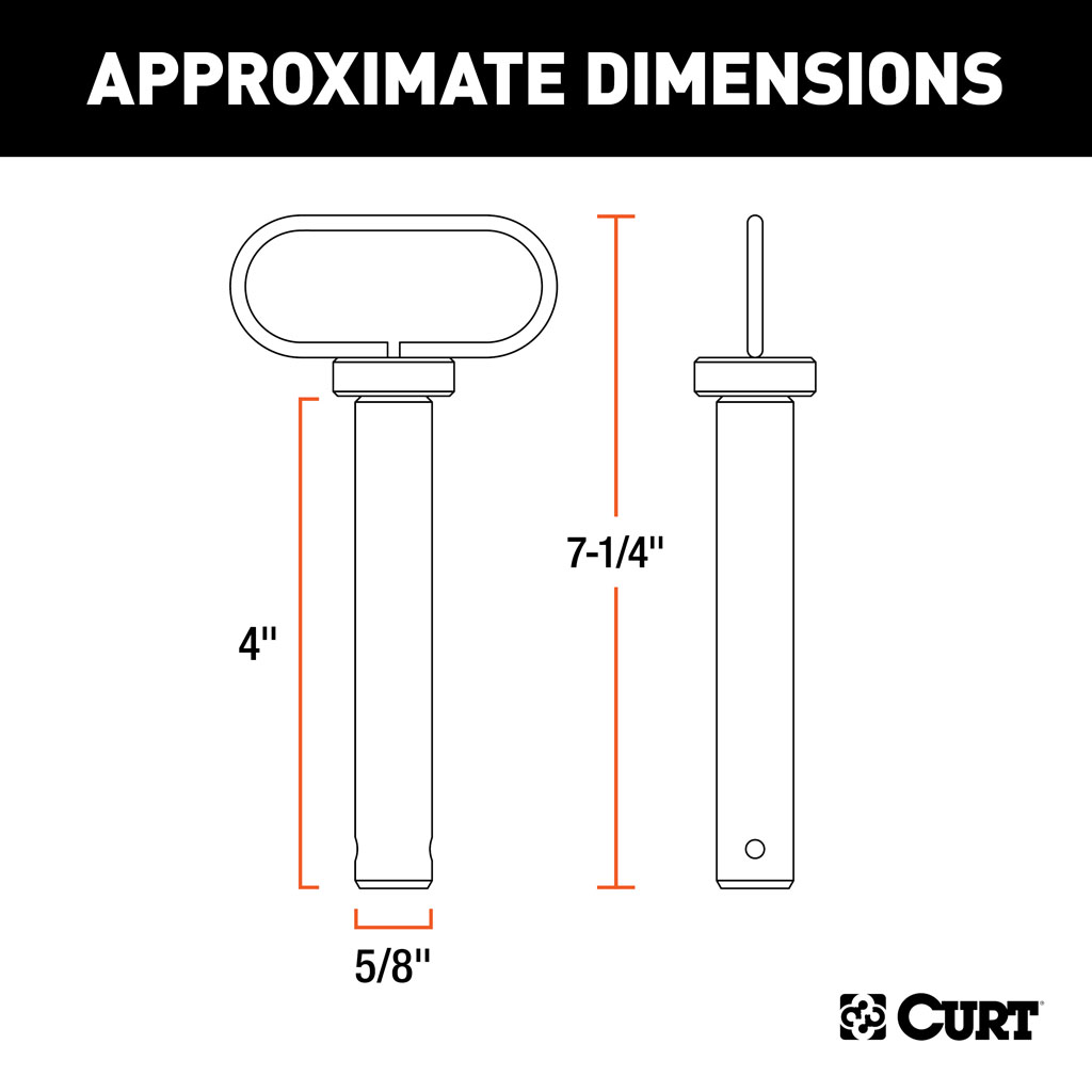 CURT 5/8" Clevis Pin with Handle and Clip #45804