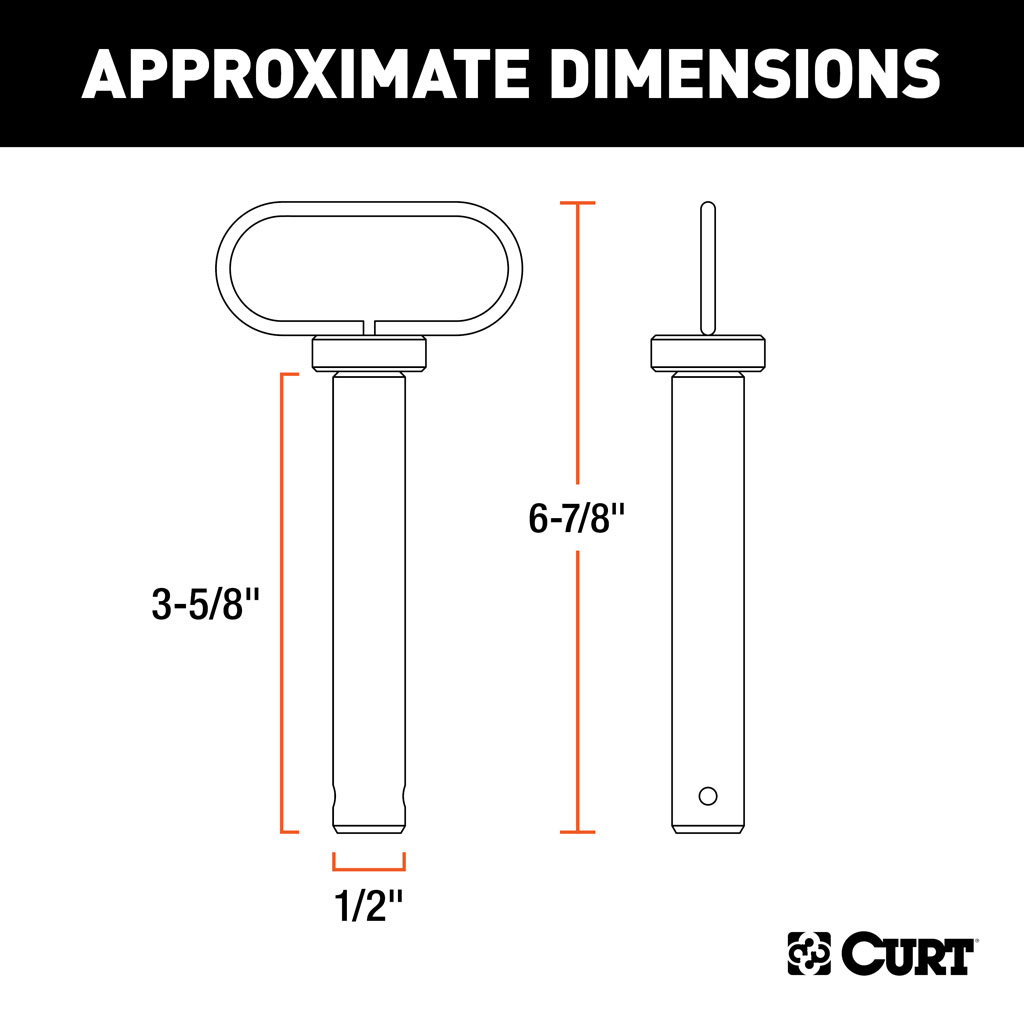 CURT 1/2" Clevis Pin with Handle and Clip #45805