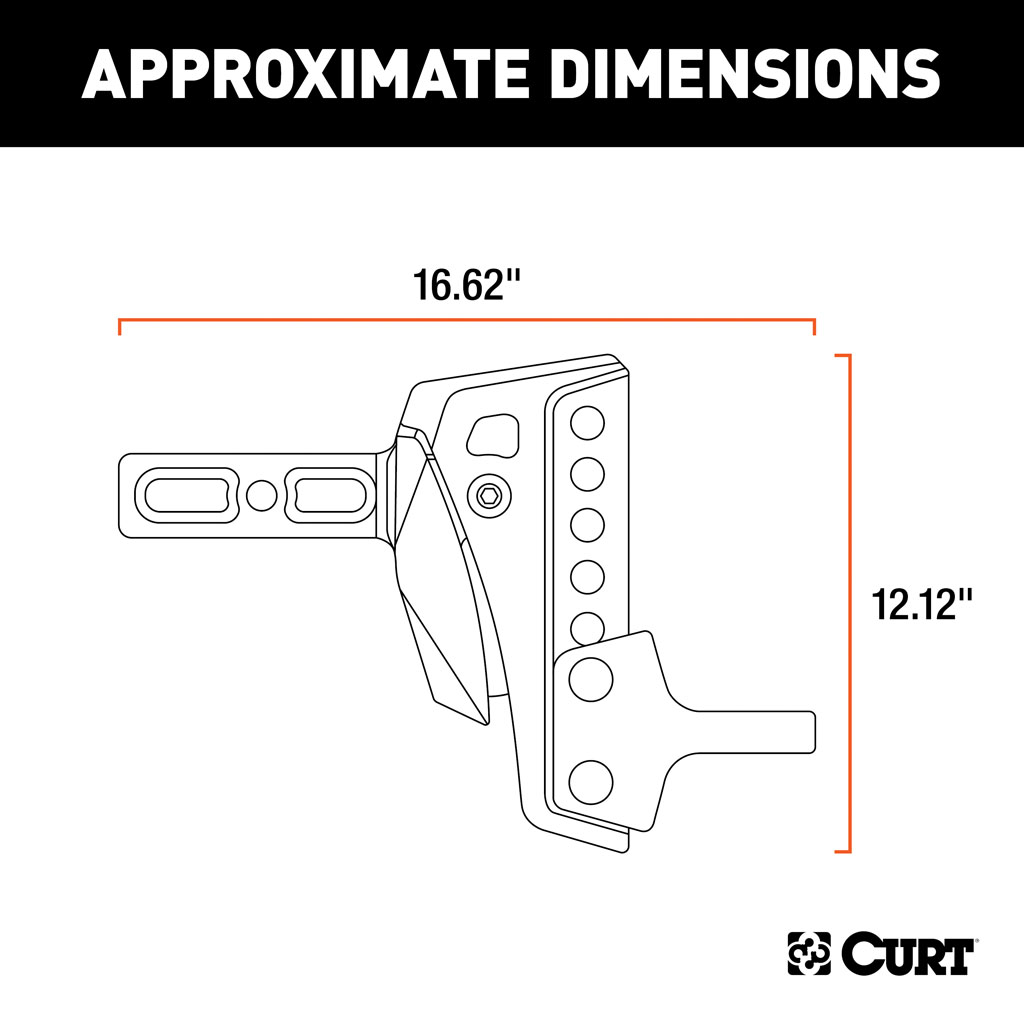 CURT Rebellion XD Adjustable Cushion Hitch Ball Mount (2" Shank, 15,000 lbs.) #45949