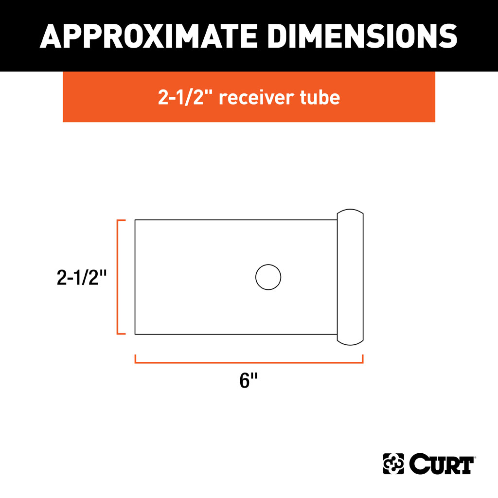 CURT 6" Raw Steel Receiver Tubing (2-1/2" Receiver) #49516