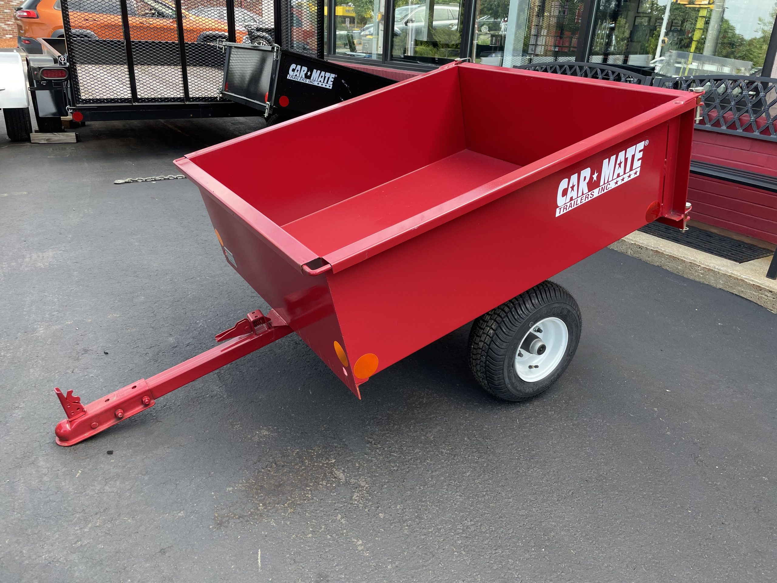Utility Trailer 4' X 4' Solid Sided Car Mate w/Tail Gate 2" Coupler RED