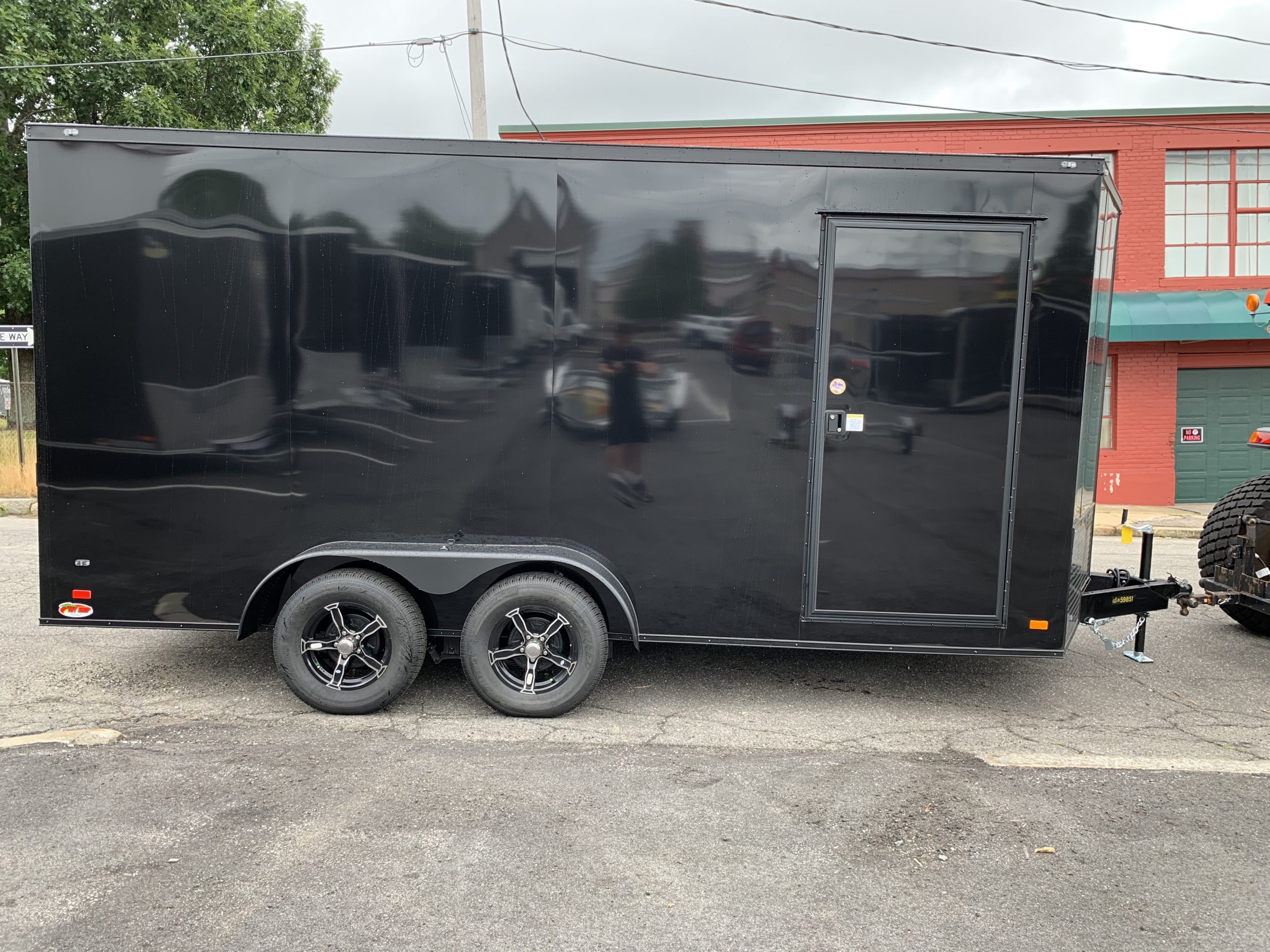 Enclosed Cargo Trailer 7'x16'+2'V BLACK OUT Covered Wagon EXTRA HEIGHT