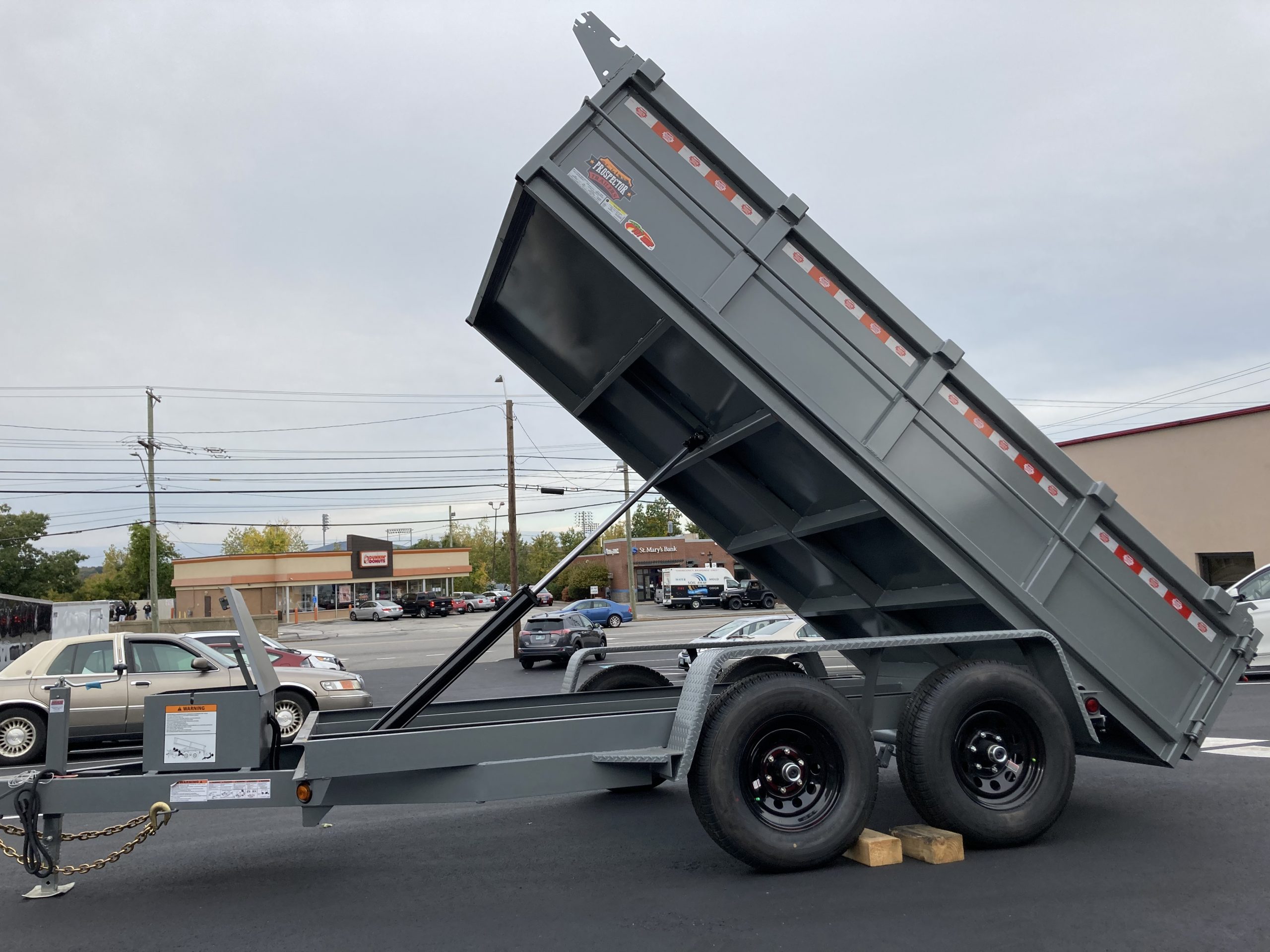 Dump Trailer 6'x10' Gray Covered Wagon - 10K GVWR
