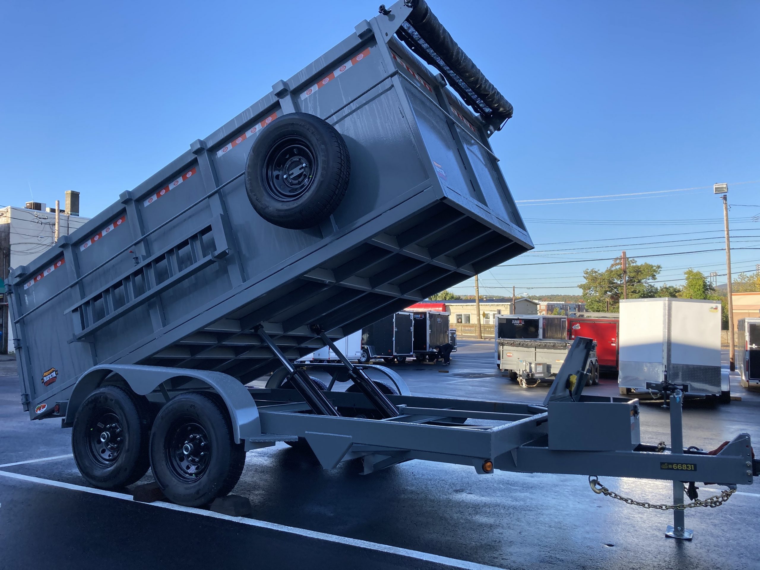 Dump Trailer 7'x14' Gray Covered Wagon - 14K GVWR