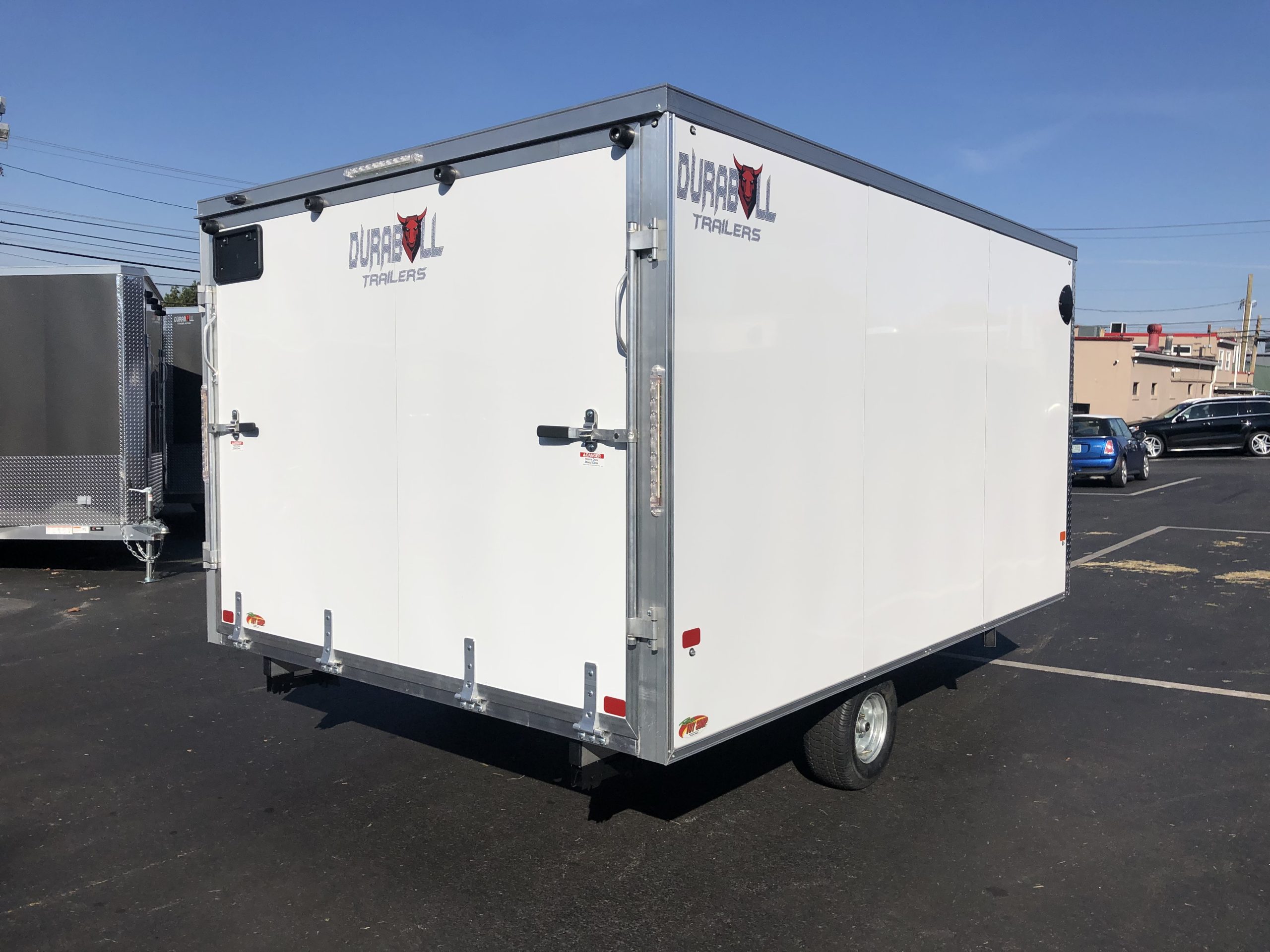 101"x12' DuraBull Multisport Snowmobile Trailer White with Snow Package