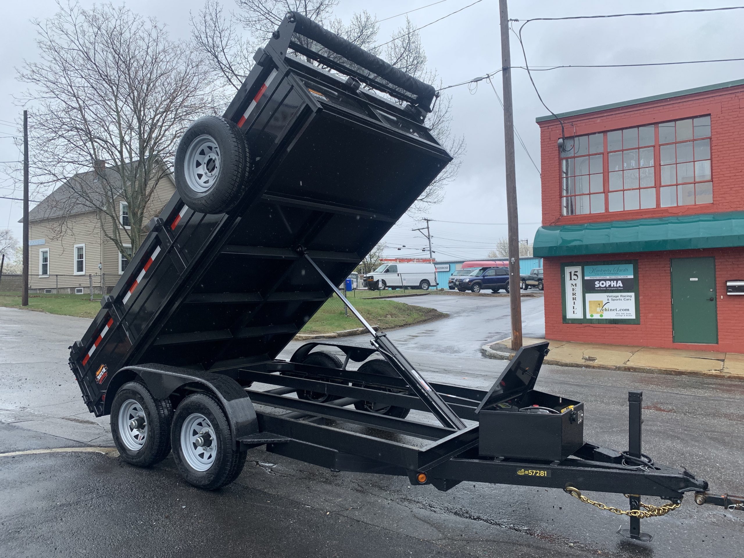 Dump Trailer 6'x12' BLACK Covered Wagon- 10K GVWR With Ramps