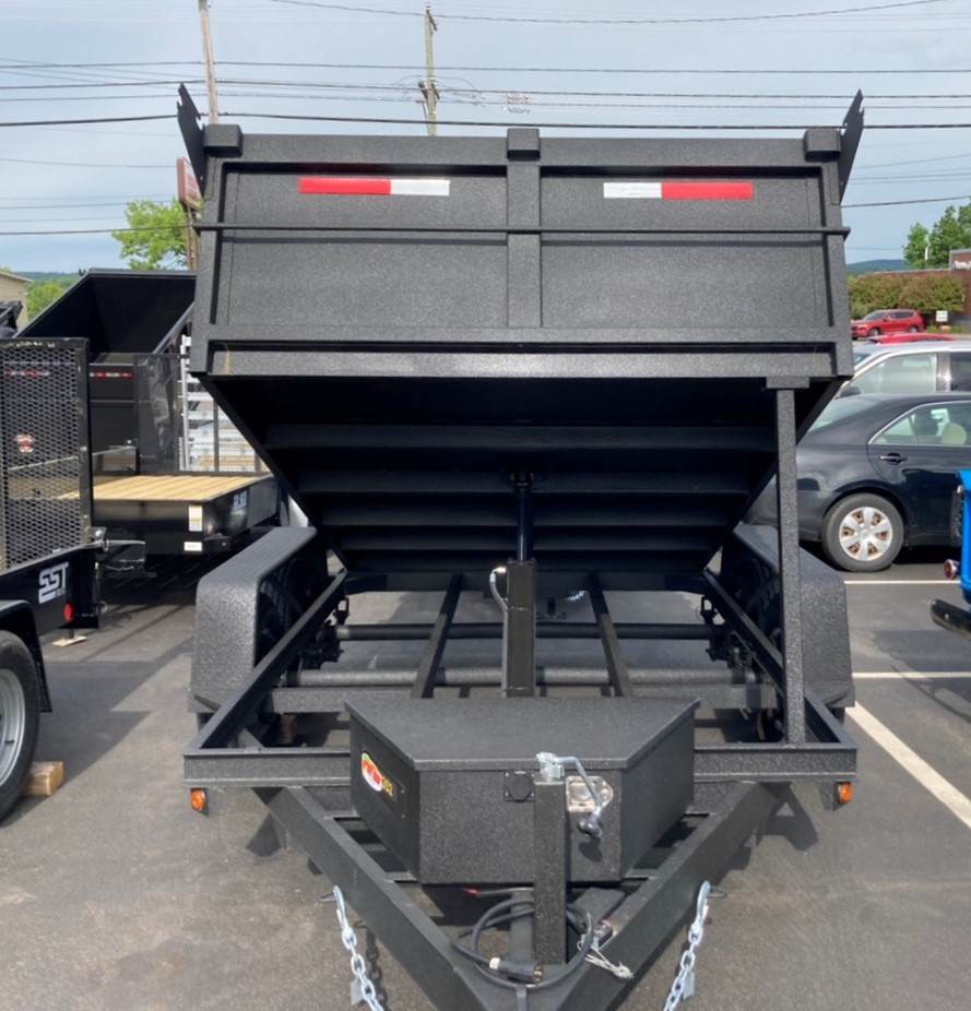 Covered Wagon Trailers 6x10' Dump Black Bed Lined