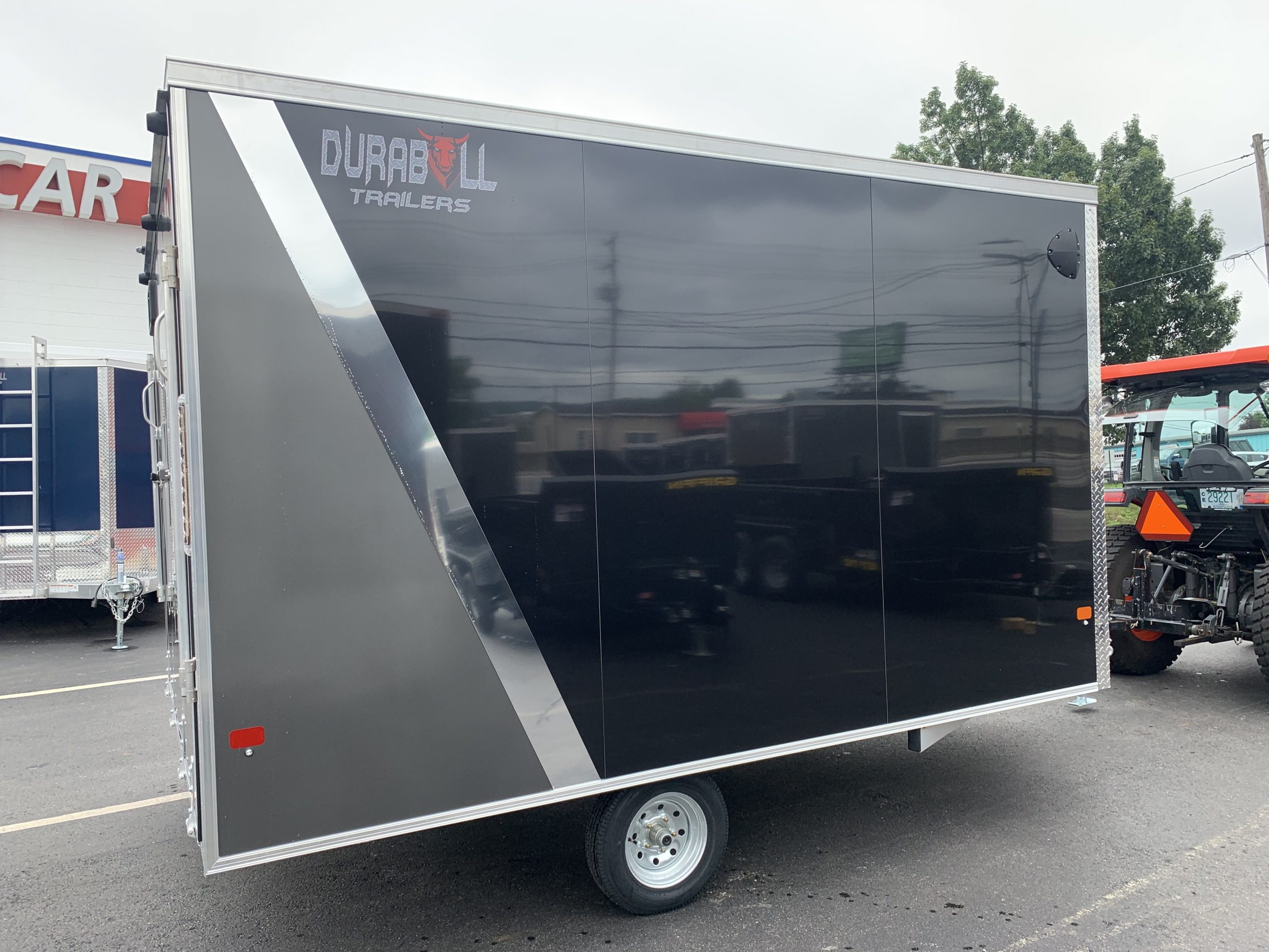 101"X12' Multi-Sport Durabull Snowmobile Trailer Black/Charcoal 80" interior height