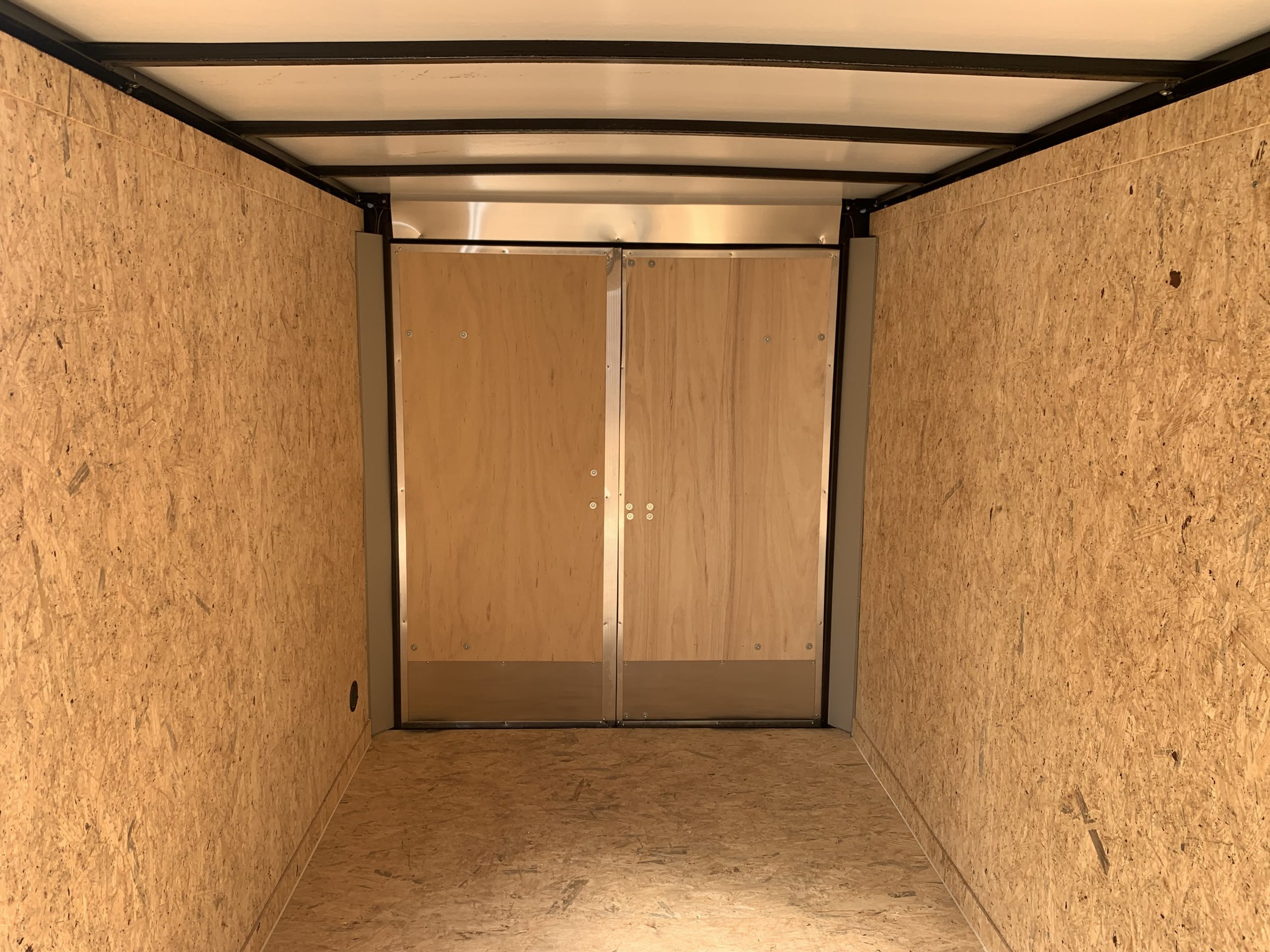 Enclosed Cargo Trailer 6'x12'+2'V BLACK BARN DOOR Covered Wagon