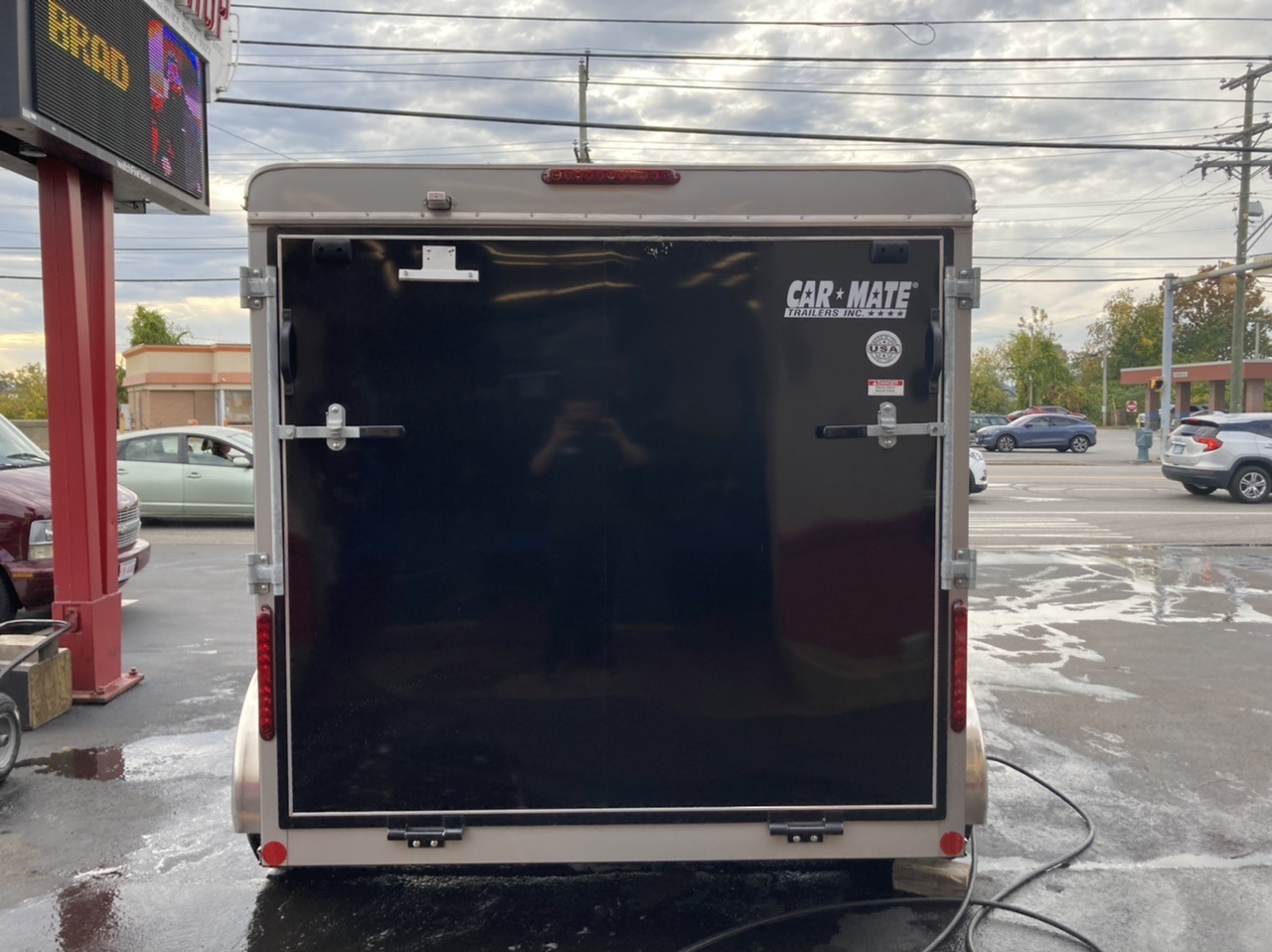 Enclosed Cargo Trailer 7'x12' BLACK RAMP Car Mate V-Sport