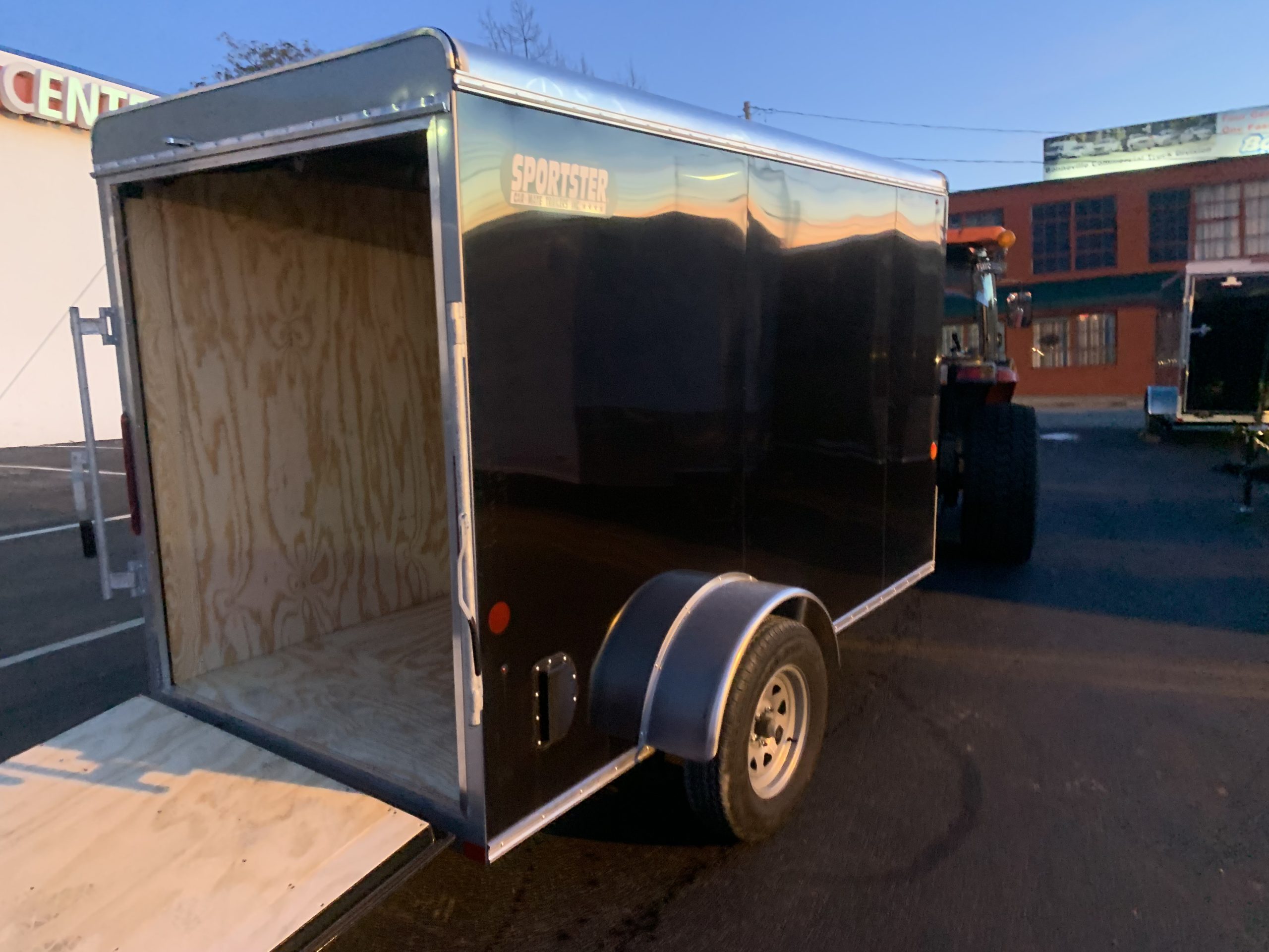 Enclosed Cargo Trailer 5'x10' BLACK RAMP Car Mate Sportster