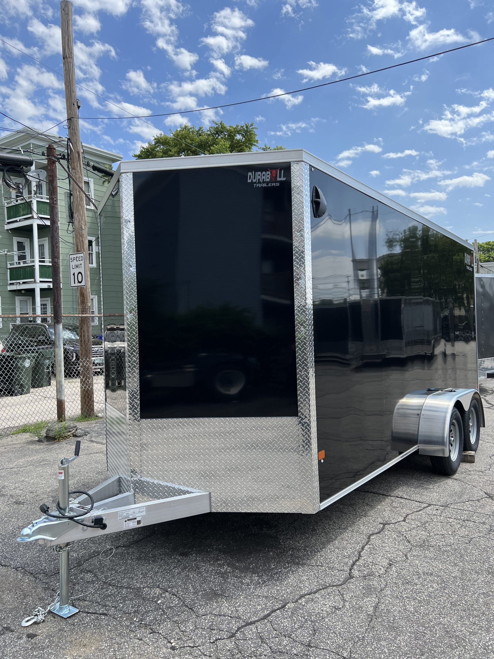 Enclosed DuraBull Trailer 7×16 ELITE SERIES  7' INTERIOR HEIGHT BLACK