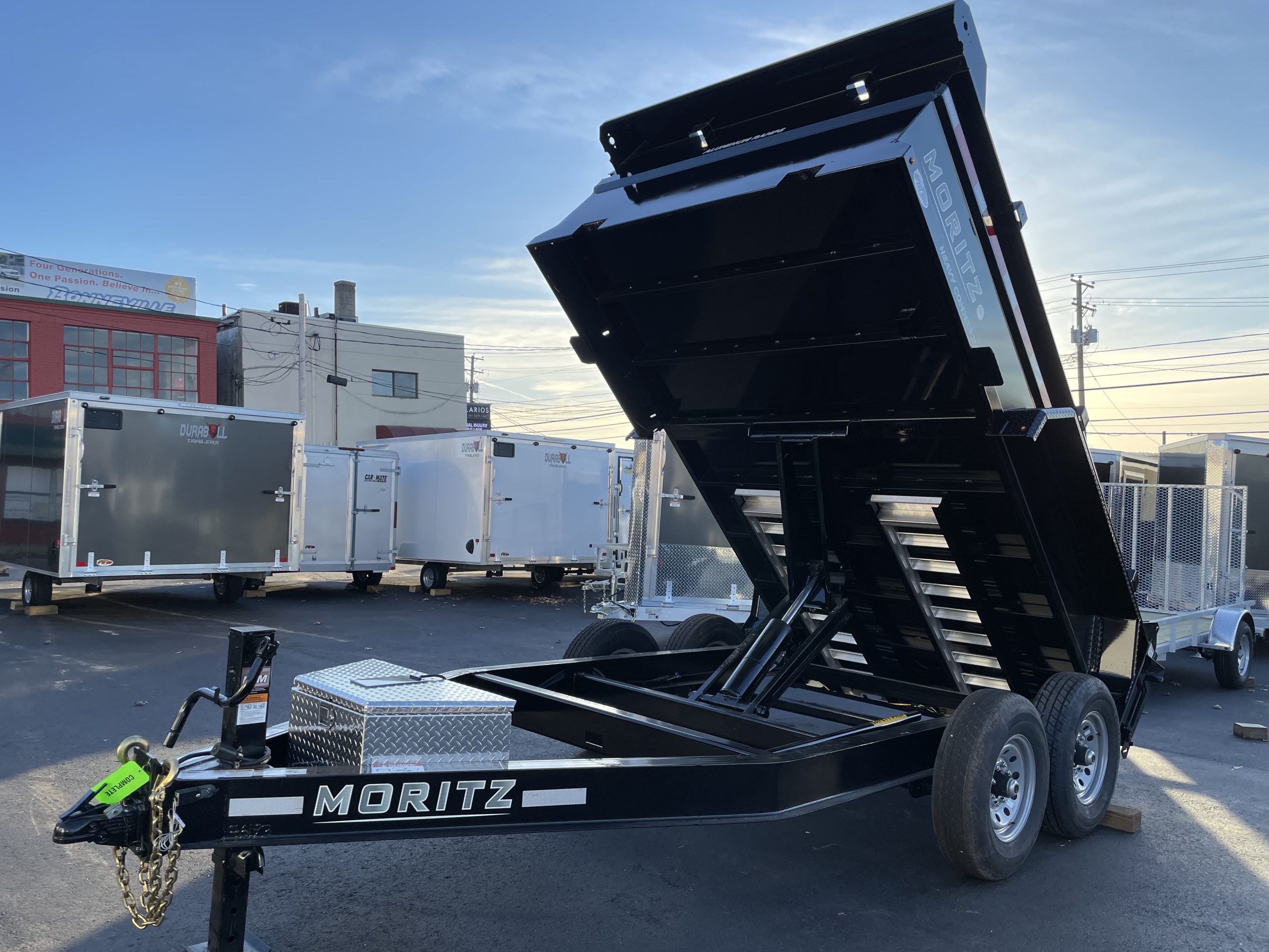 Commercial Grade Dump Trailer 81.5"x12' Moritz Scissor Lift