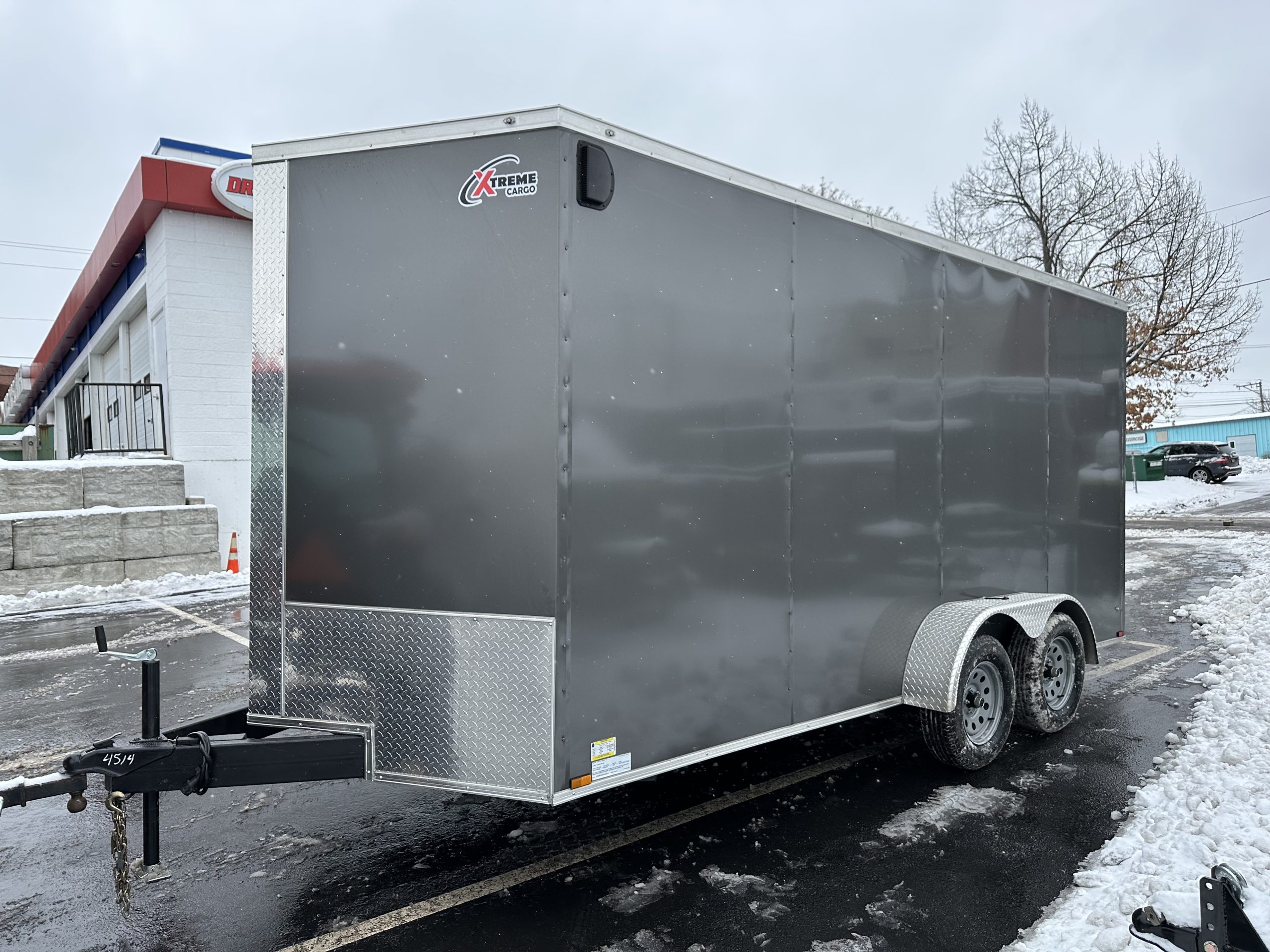 Xtreme Enclosed Cargo Trailer 7x16 7' Height Charcoal Ramp Door