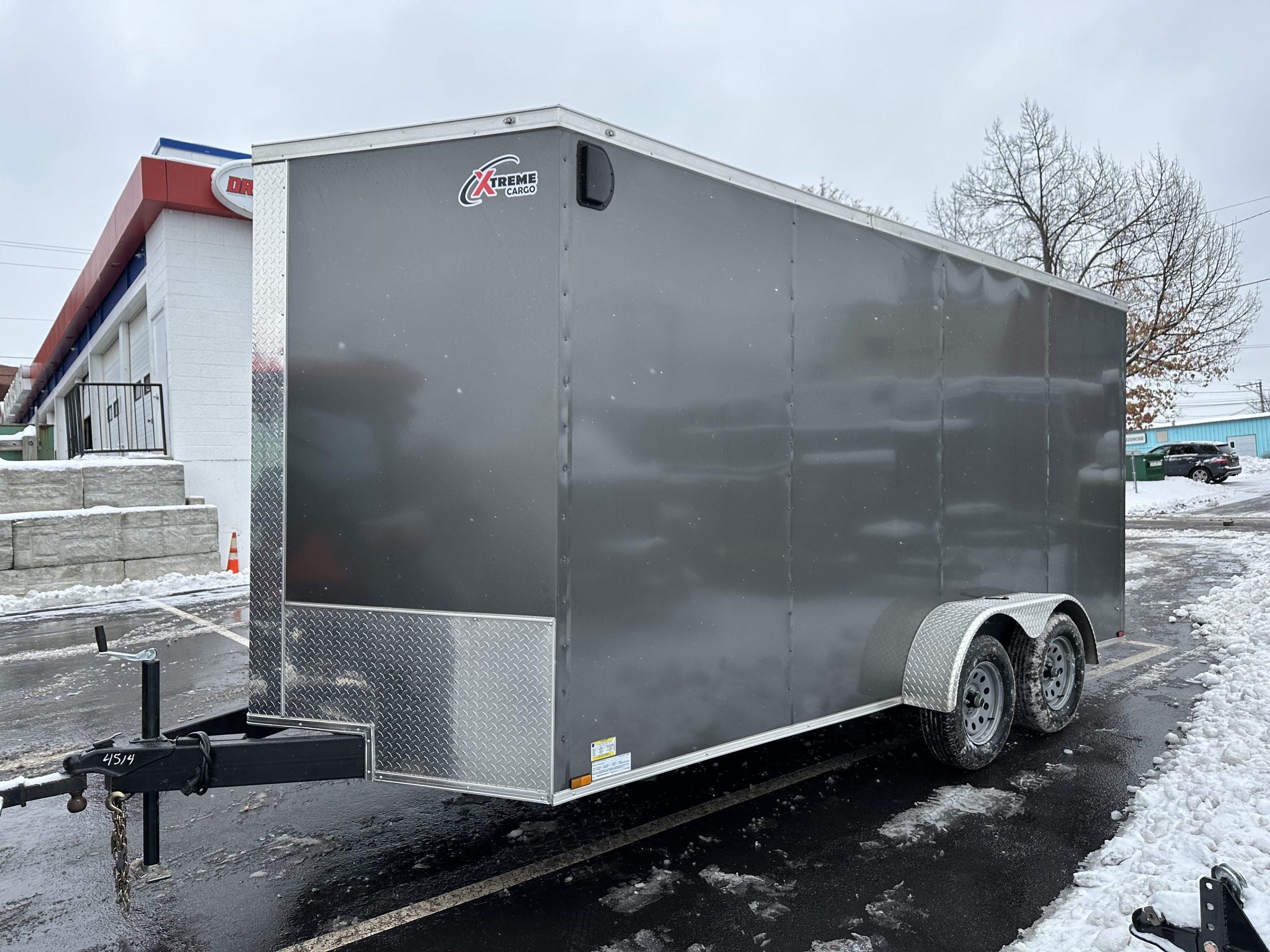 Xtreme Enclosed Cargo Trailer 7x16 7' Height Charcoal Ramp Door