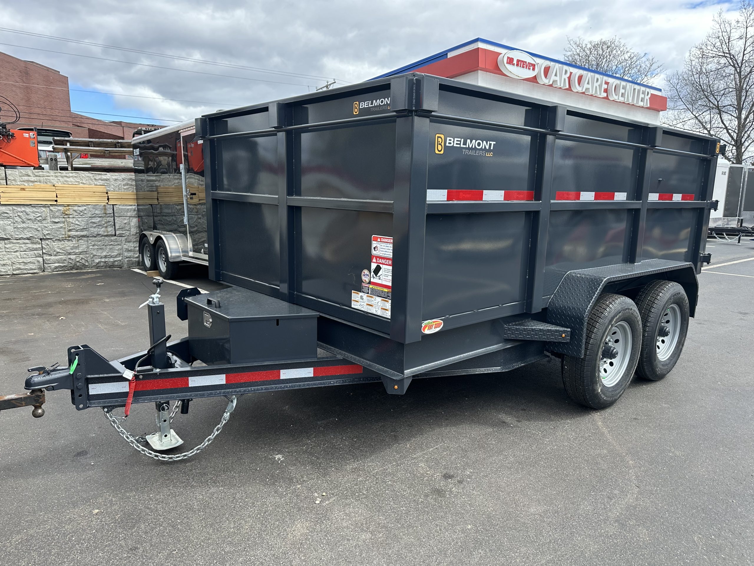 Belmont Dump Trailer 83"x12' Charcoal High Sides 12k Gvwr