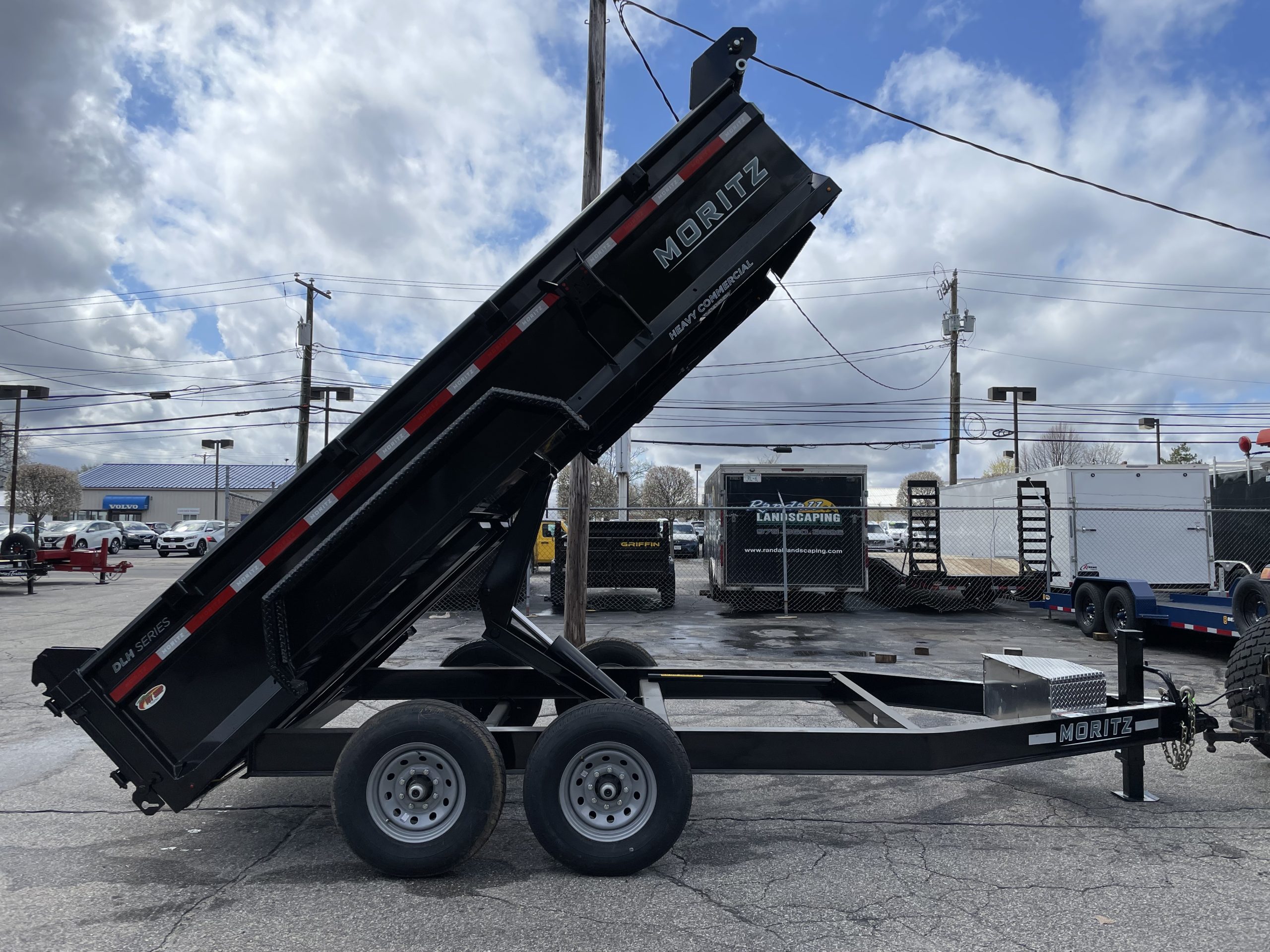 Dump Trailer 81.5"x14' Black Moritz - Scissors Hoist - Ramps - 14k GVWR